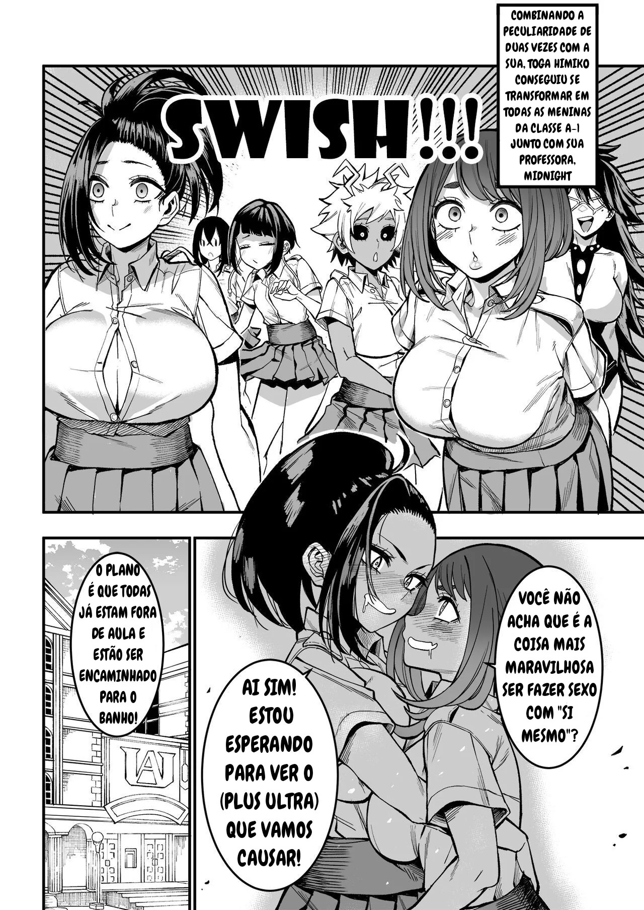 Piranhas da Academia Buku No Hero Fodendo na Sala de Aula em Hentai HQ Brasileiro
