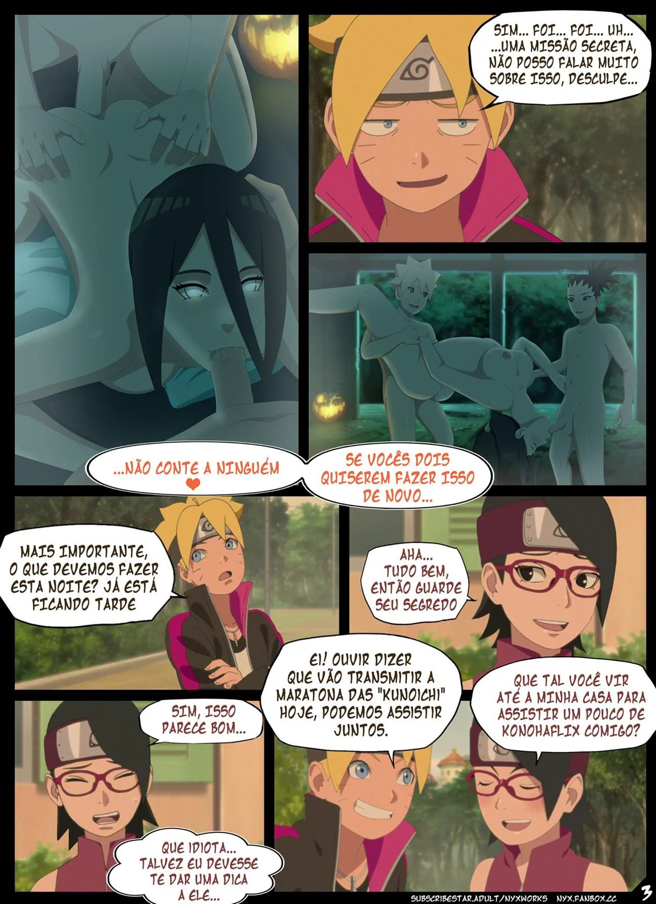 Boruto Hentai: A Sedução da Piranha de Olhos Vermelhos – Em HQ Brasileiro