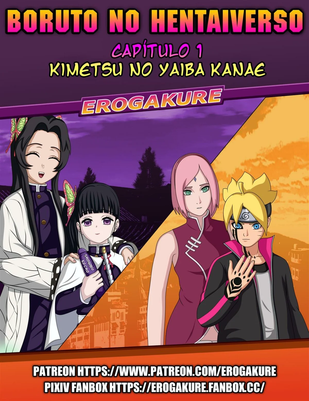 Boruto Piranha: Kimetsu no Yaiba Kanae – Boruto e Sakura em Hentai HQ Brasileiro