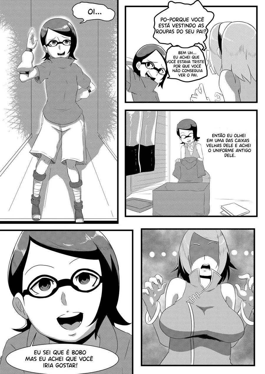 Sarada Uchiha e Sakura em Incesto Lésbico – Boruto Pornô em HQ Brasileiro