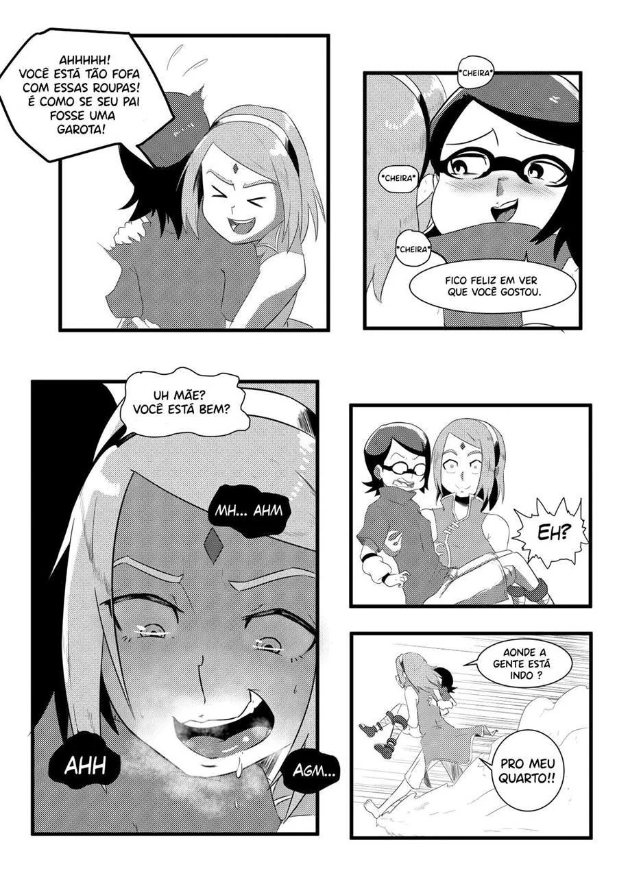 Sarada Uchiha e Sakura em Incesto Lésbico – Boruto Pornô em HQ Brasileiro
