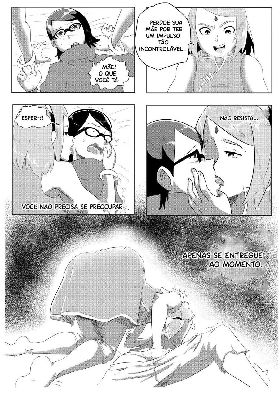 Sarada Uchiha e Sakura em Incesto Lésbico – Boruto Pornô em HQ Brasileiro
