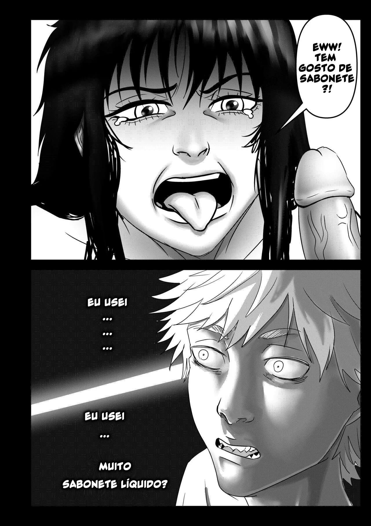 Chainsaw Man: Acasalamento Com Motosserra – Piranha Se Assusta Com a Rola Enorme do Denji em HQ Brasileiro