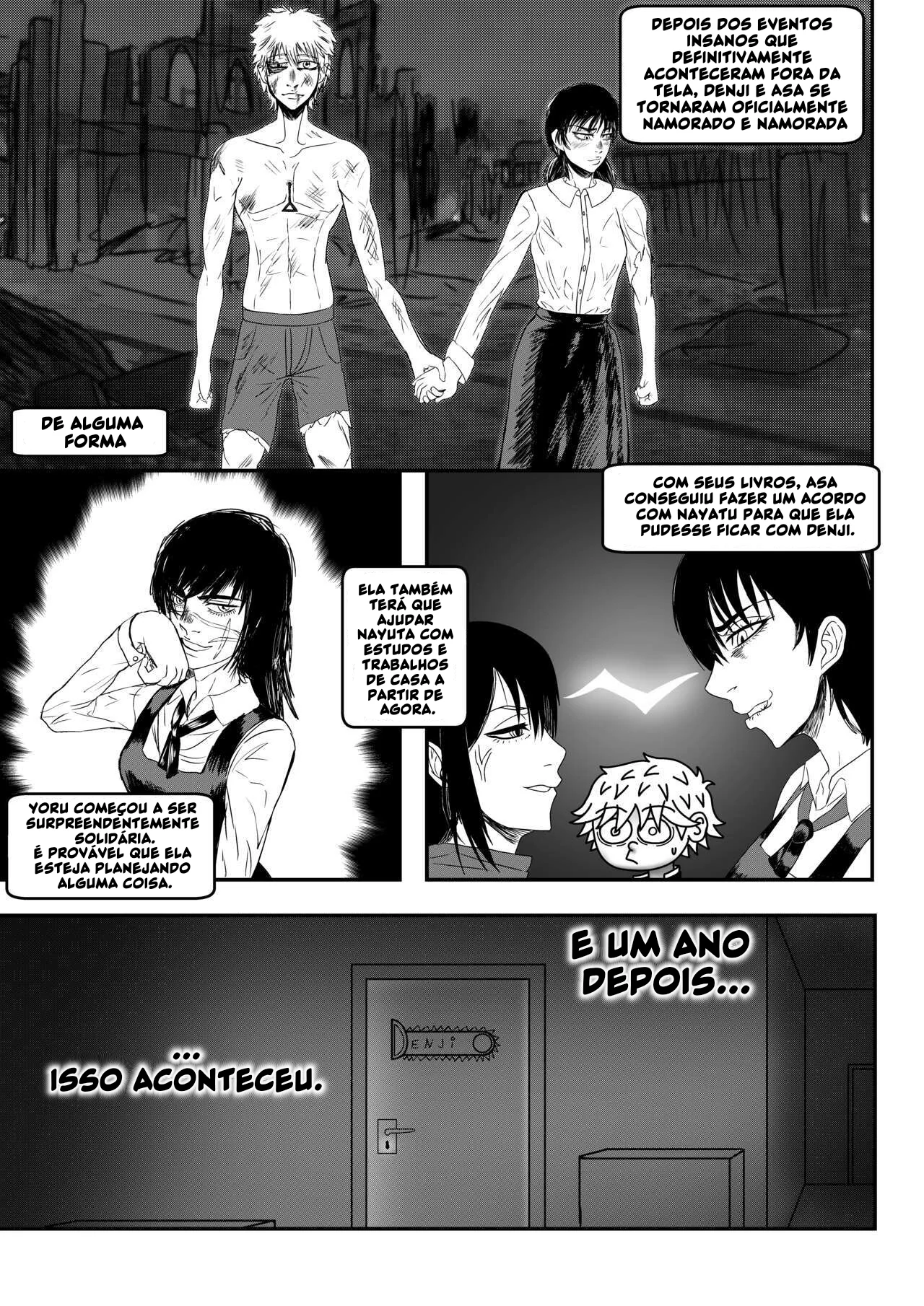 Chainsaw Man: Acasalamento Com Motosserra – Piranha Se Assusta Com a Rola Enorme do Denji em HQ Brasileiro