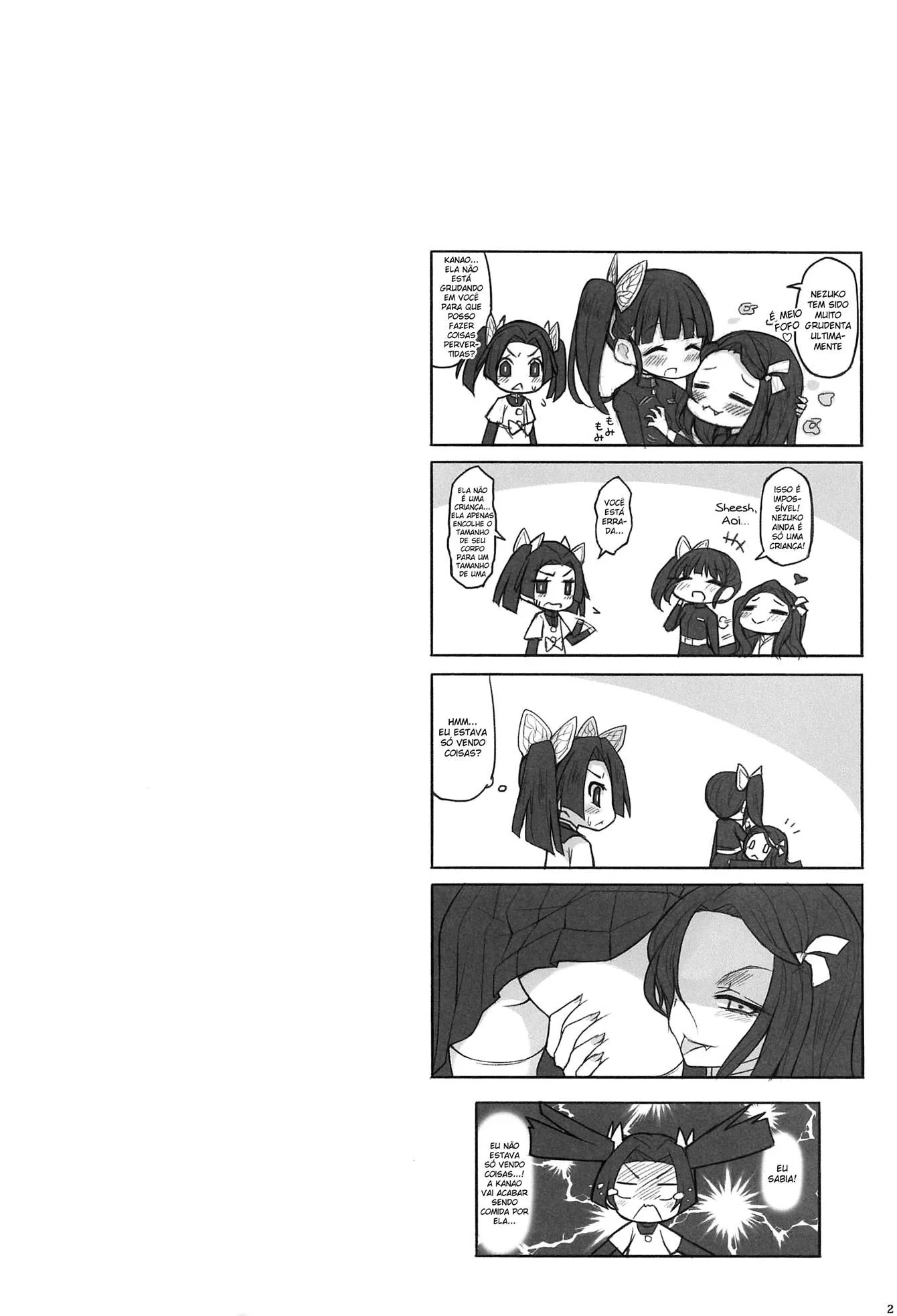 Nezuko Piranha Fode Com Rolas de Shinobu e Kanao em Hentai HQ Brasileiro