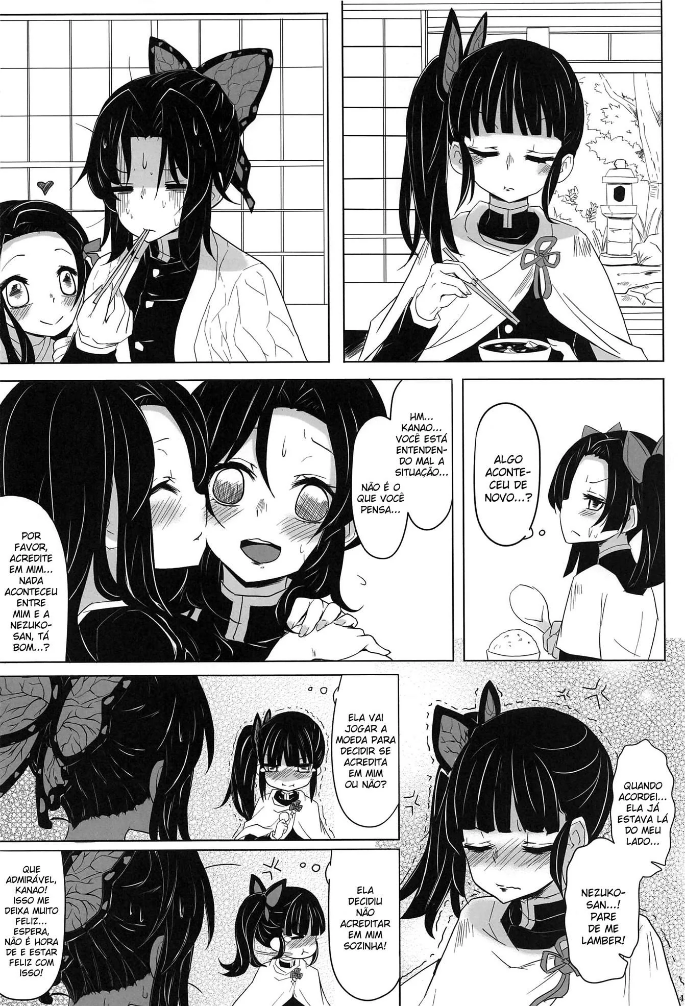 Nezuko Piranha Fode Com Rolas de Shinobu e Kanao em Hentai HQ Brasileiro