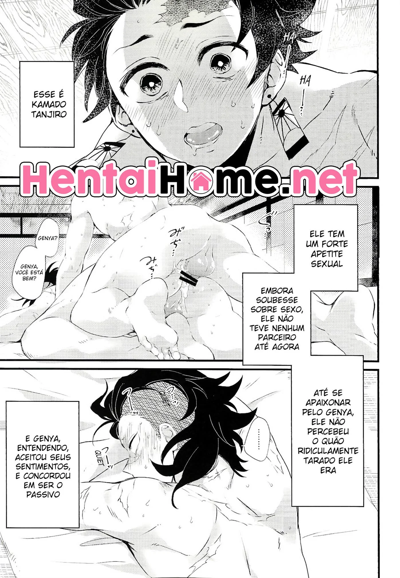 Tanjiro, o safado da piroca faminta, em busca de bucetinhas apetitosas – Hentai HQ Brasileiro