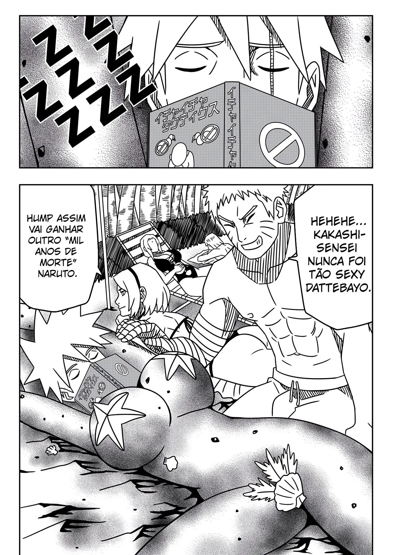 Naruto Hentai se dando bem com as piranhas da praia em HQ Brasileiro