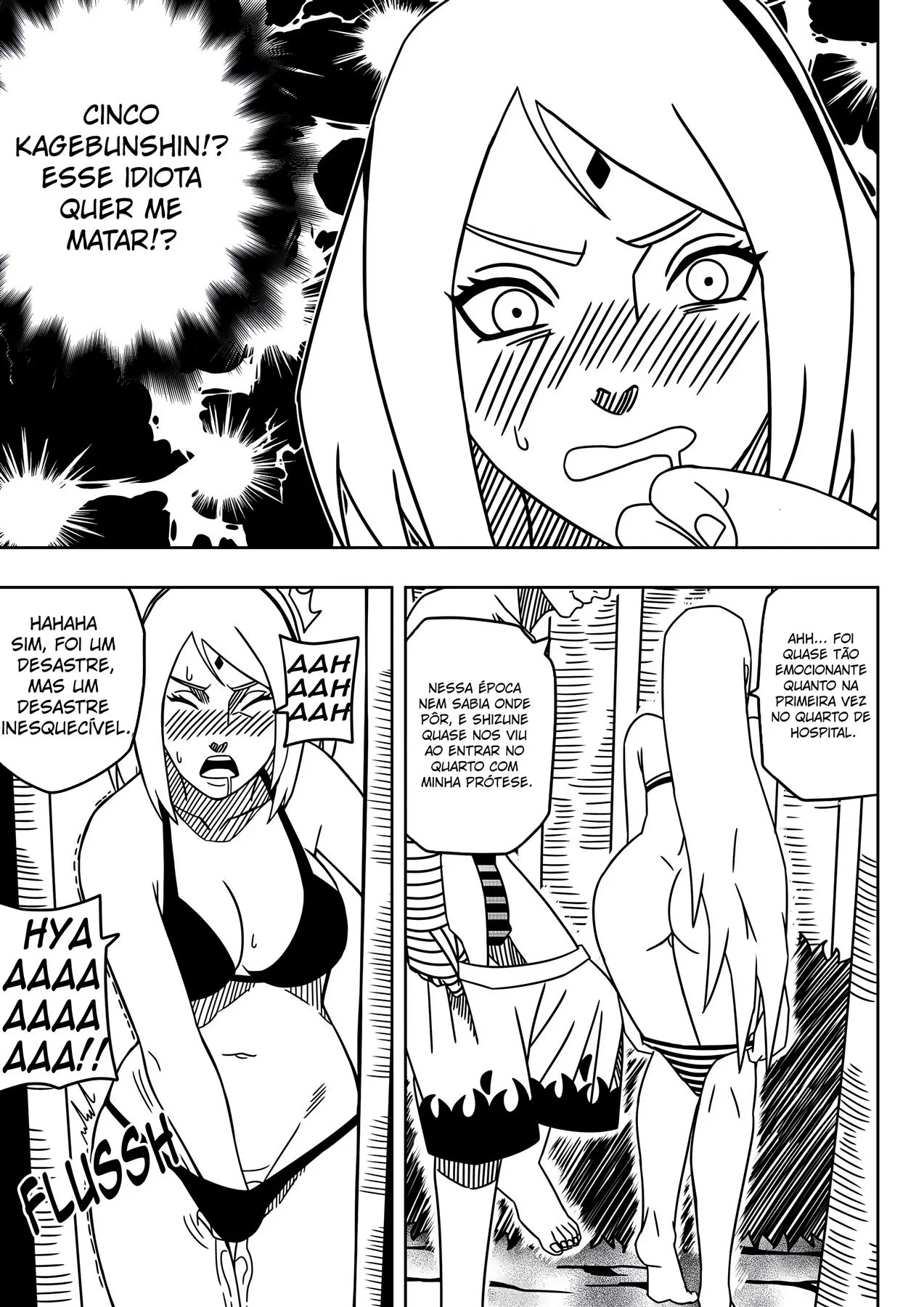 Naruto Hentai se dando bem com as piranhas da praia em HQ Brasileiro