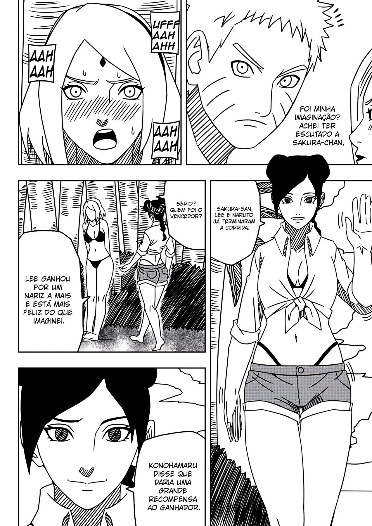 Naruto Hentai se dando bem com as piranhas da praia em HQ Brasileiro
