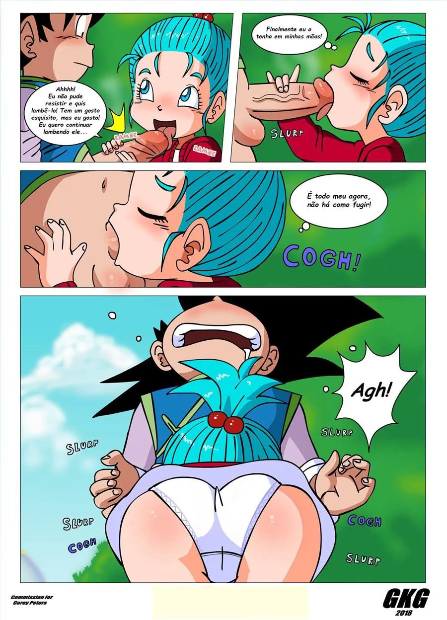 Dragon Ball: Goten metendo na buceta da safadinha Bura em HQ