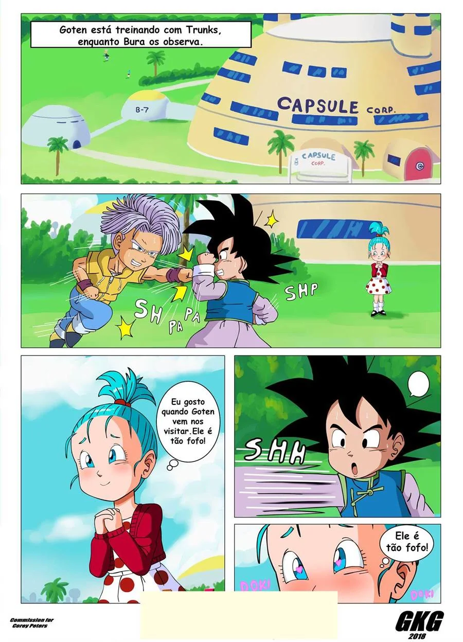 Dragon Ball: Goten metendo na buceta da safadinha Bura em HQ