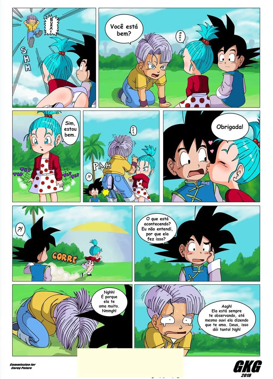 Dragon Ball: Goten metendo na buceta da safadinha Bura em HQ