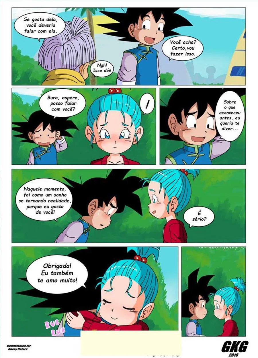 Dragon Ball: Goten metendo na buceta da safadinha Bura em HQ