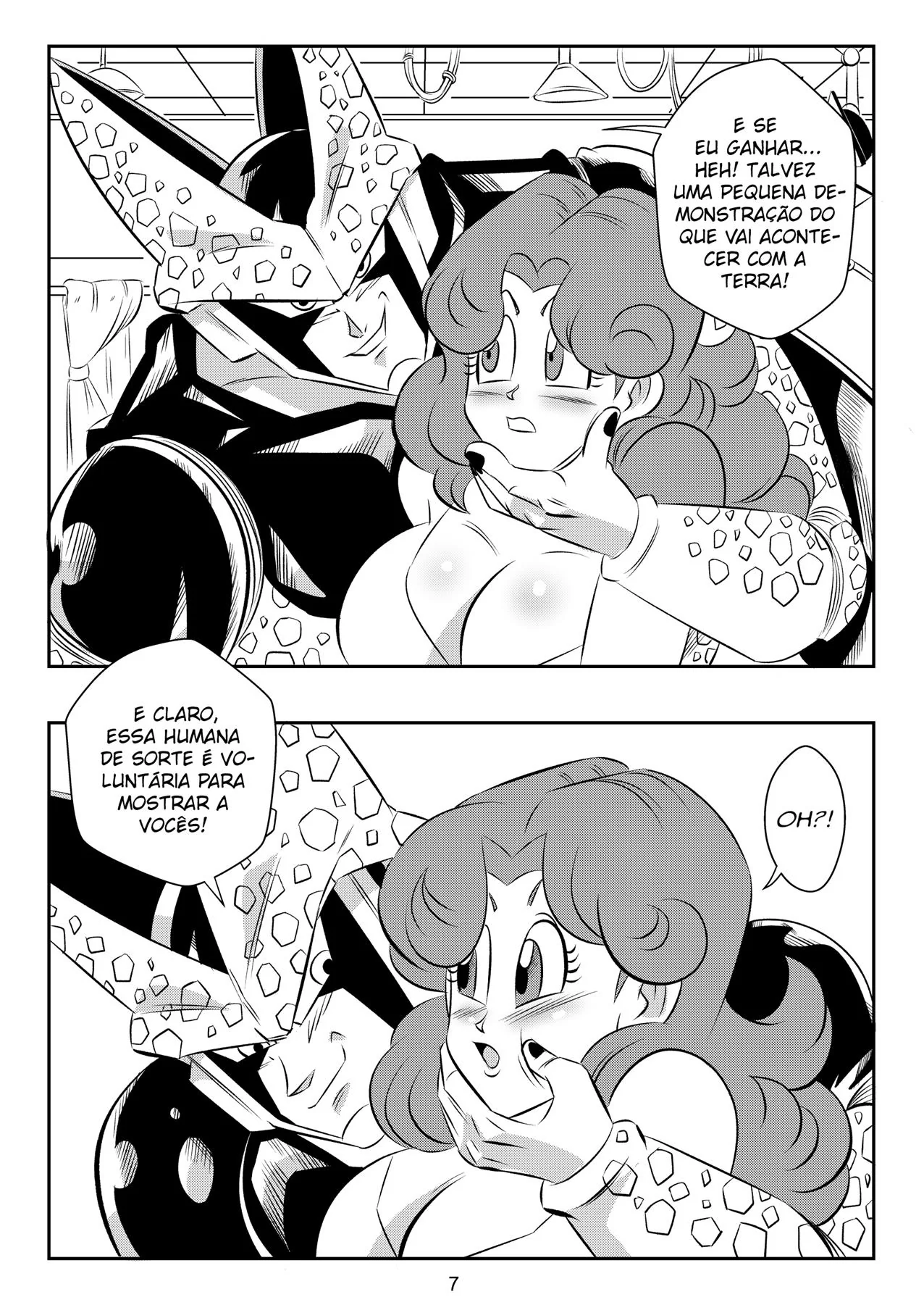 A Transmissão Perfeita – Cell vs apresentadora gostosa em hentai HQ