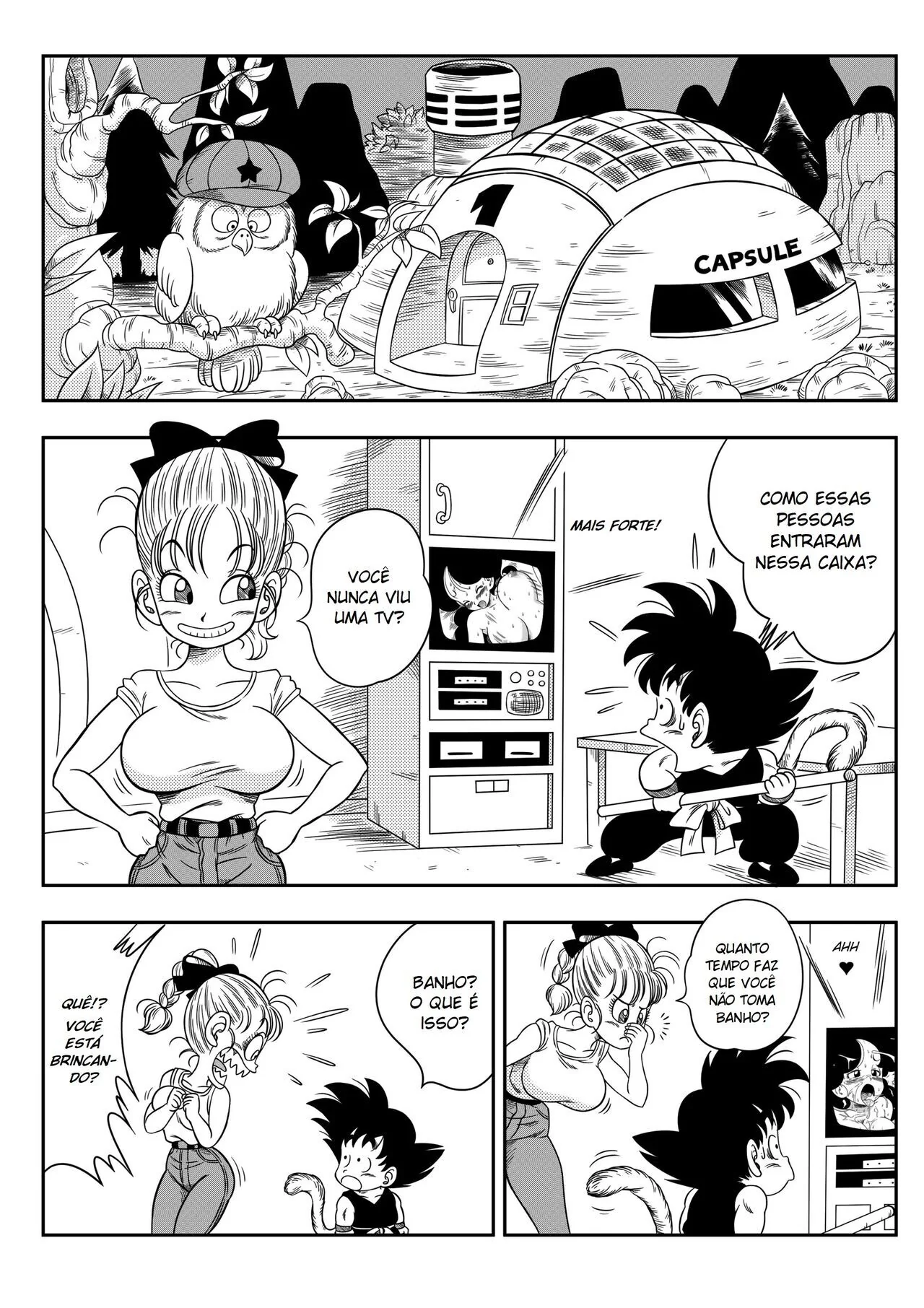 Dragon Ball Z: Sexo Na Banheira – Son Goku Metendo na Buceta da Bulma Briefs em Hentai HQ Brasileiro