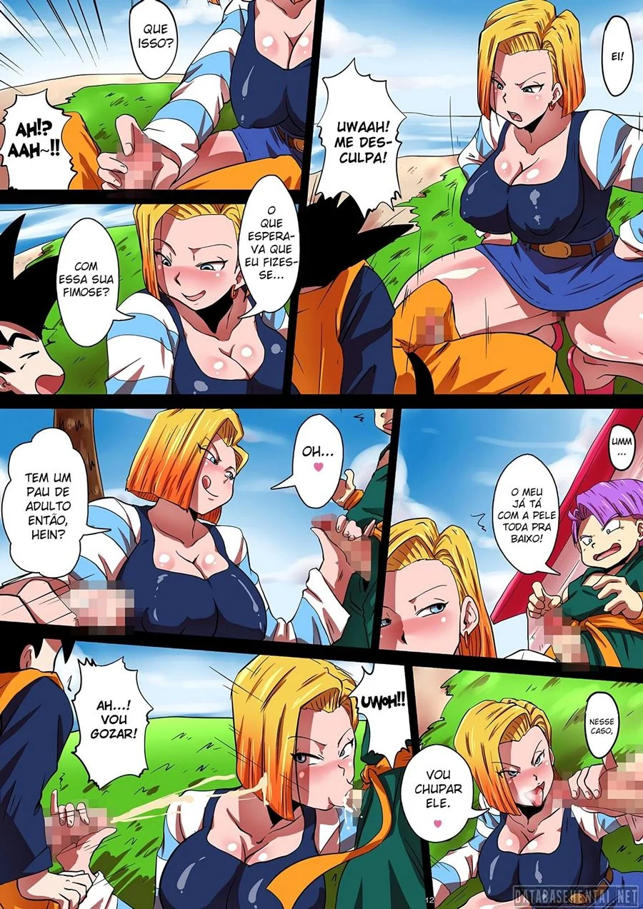 Dragon Ball Hentai: Orgia com Goten e Trunks em HQ