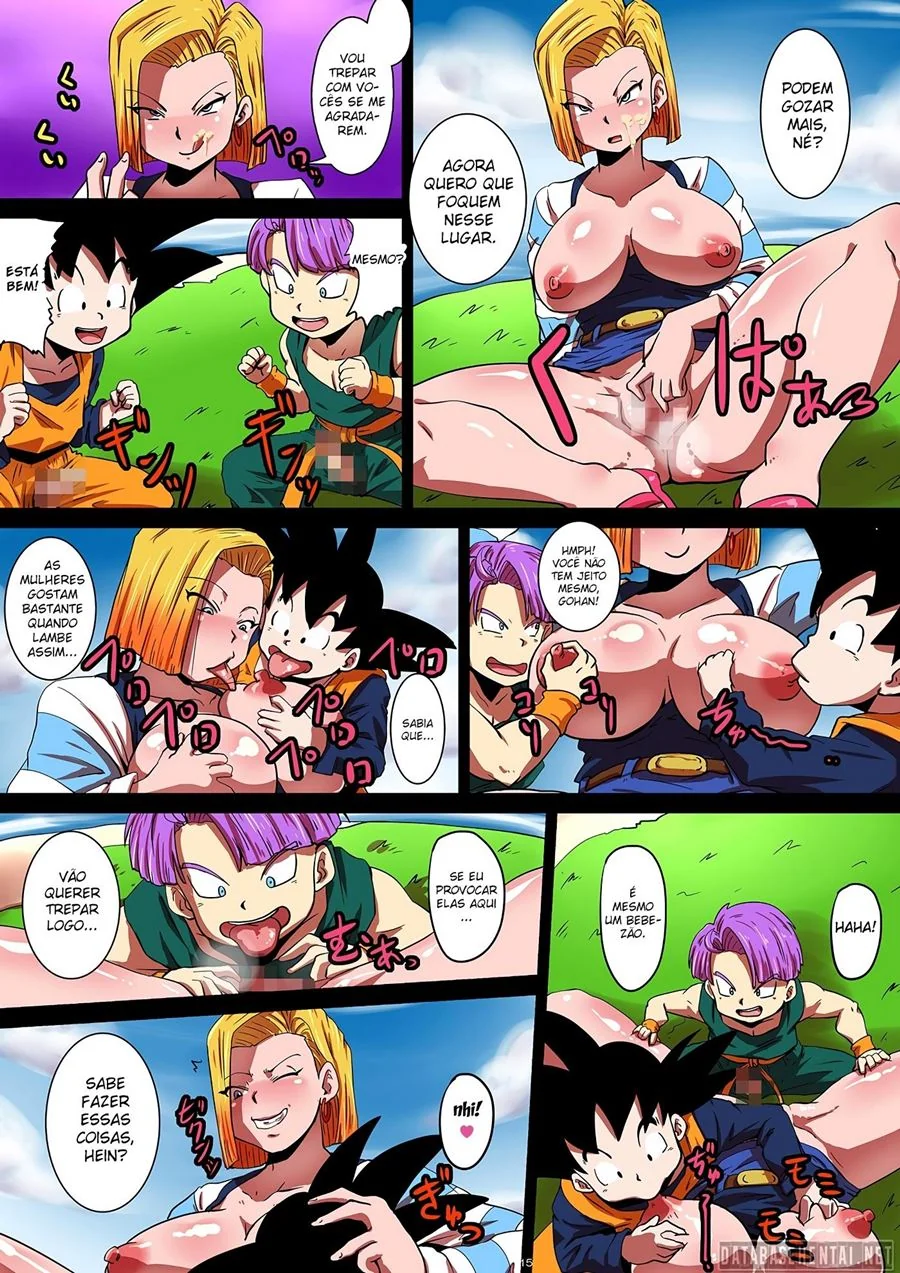 Dragon Ball Hentai: Orgia com Goten e Trunks em HQ