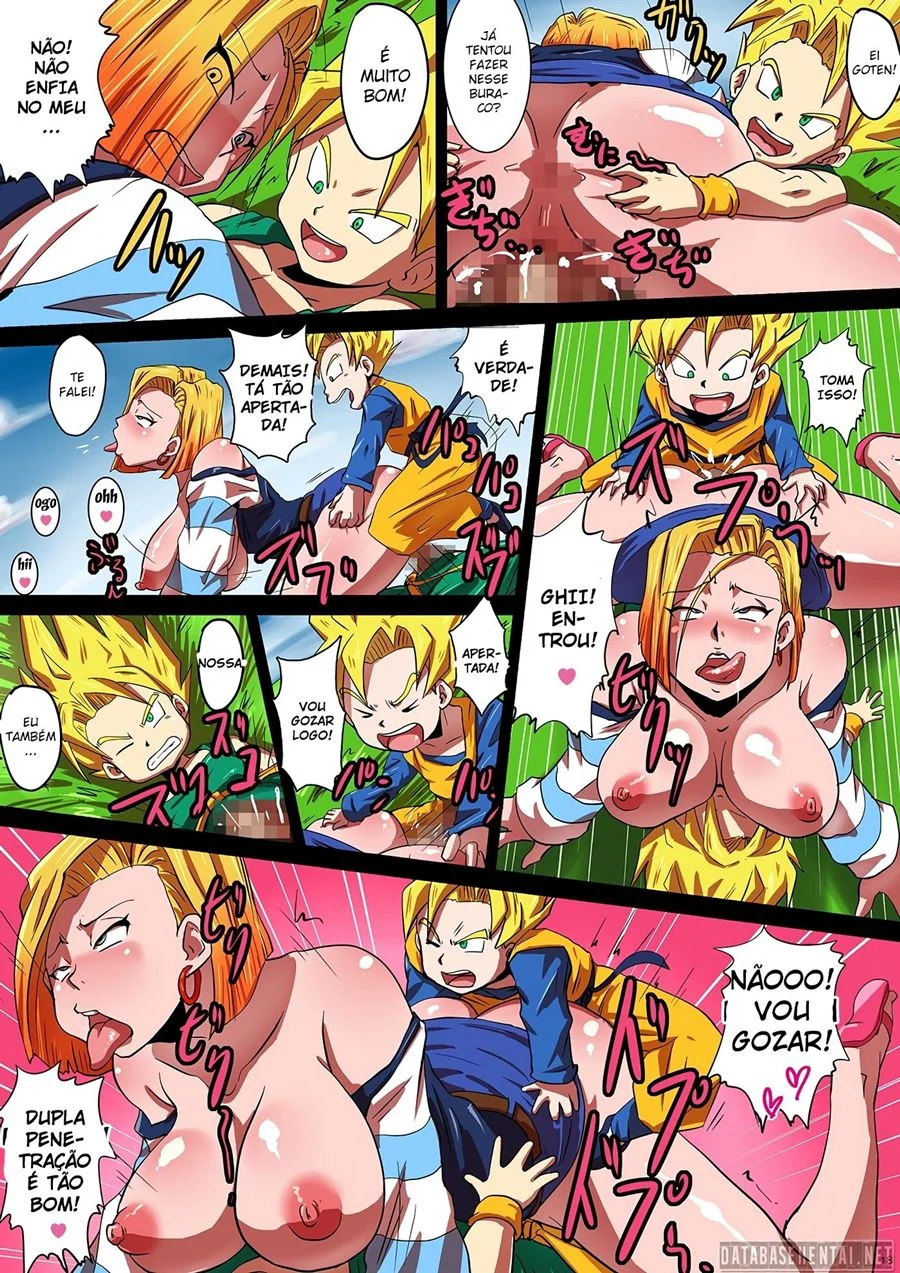 Dragon Ball Hentai: Orgia com Goten e Trunks em HQ