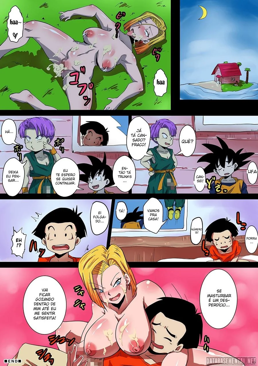 Dragon Ball Hentai: Orgia com Goten e Trunks em HQ