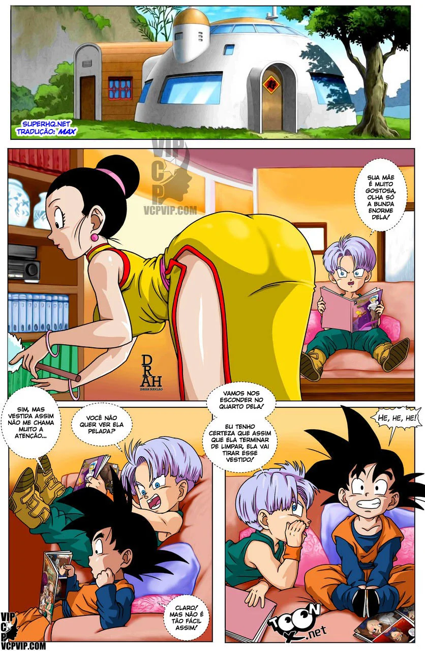 Dragon Boll Pornô: Kamehasutra – Chi Chi Peituda Dando Show para os Novinhos em HQ Brasileiro