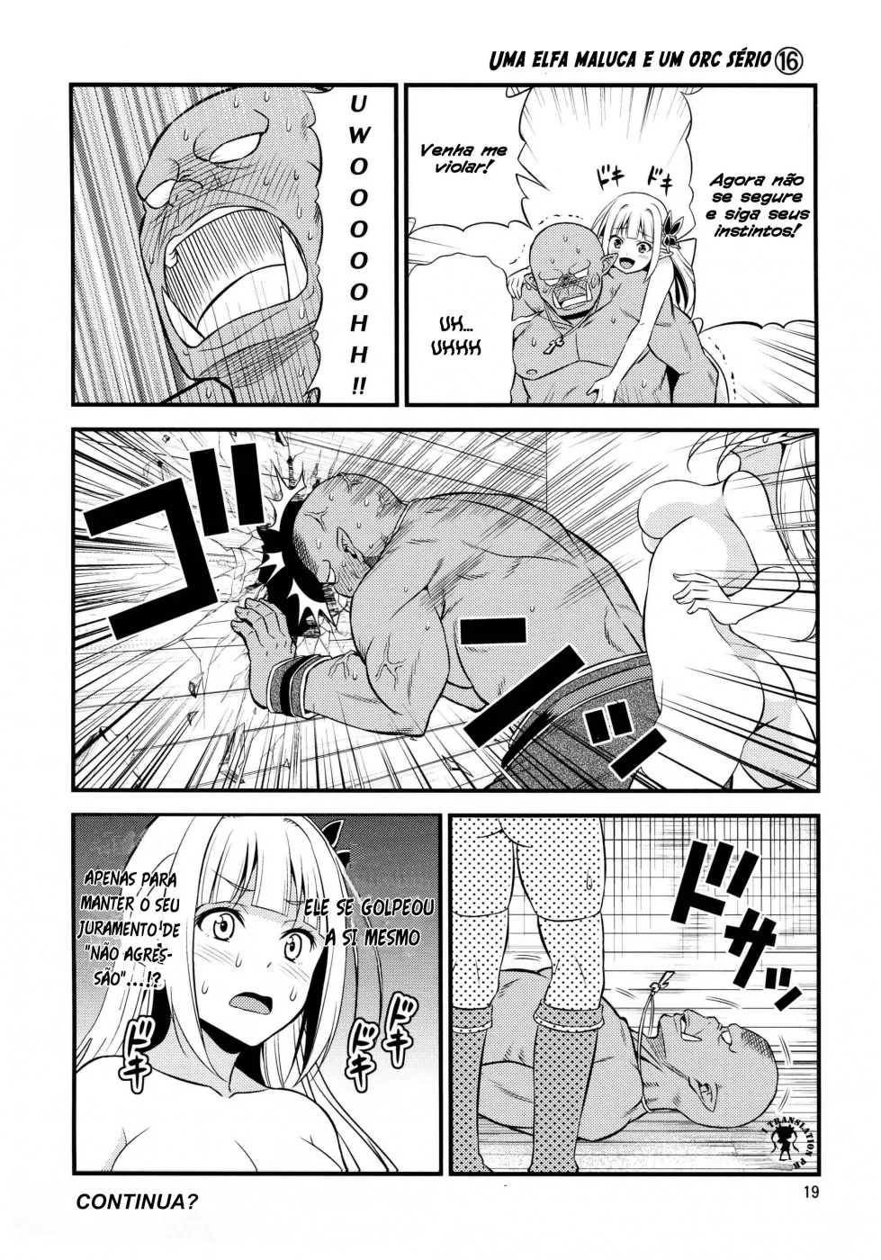 Elfa Tarada Peituda Dando a Buceta para o Orc em Hentai HQ Brasileiro