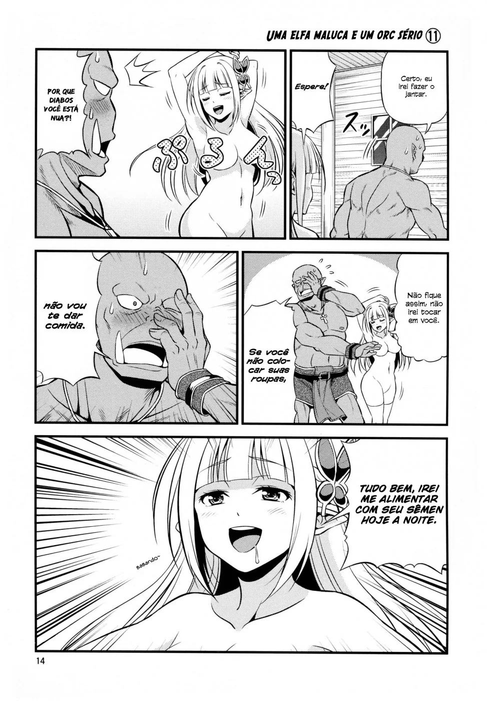 Elfa Tarada Peituda Dando a Buceta para o Orc em Hentai HQ Brasileiro