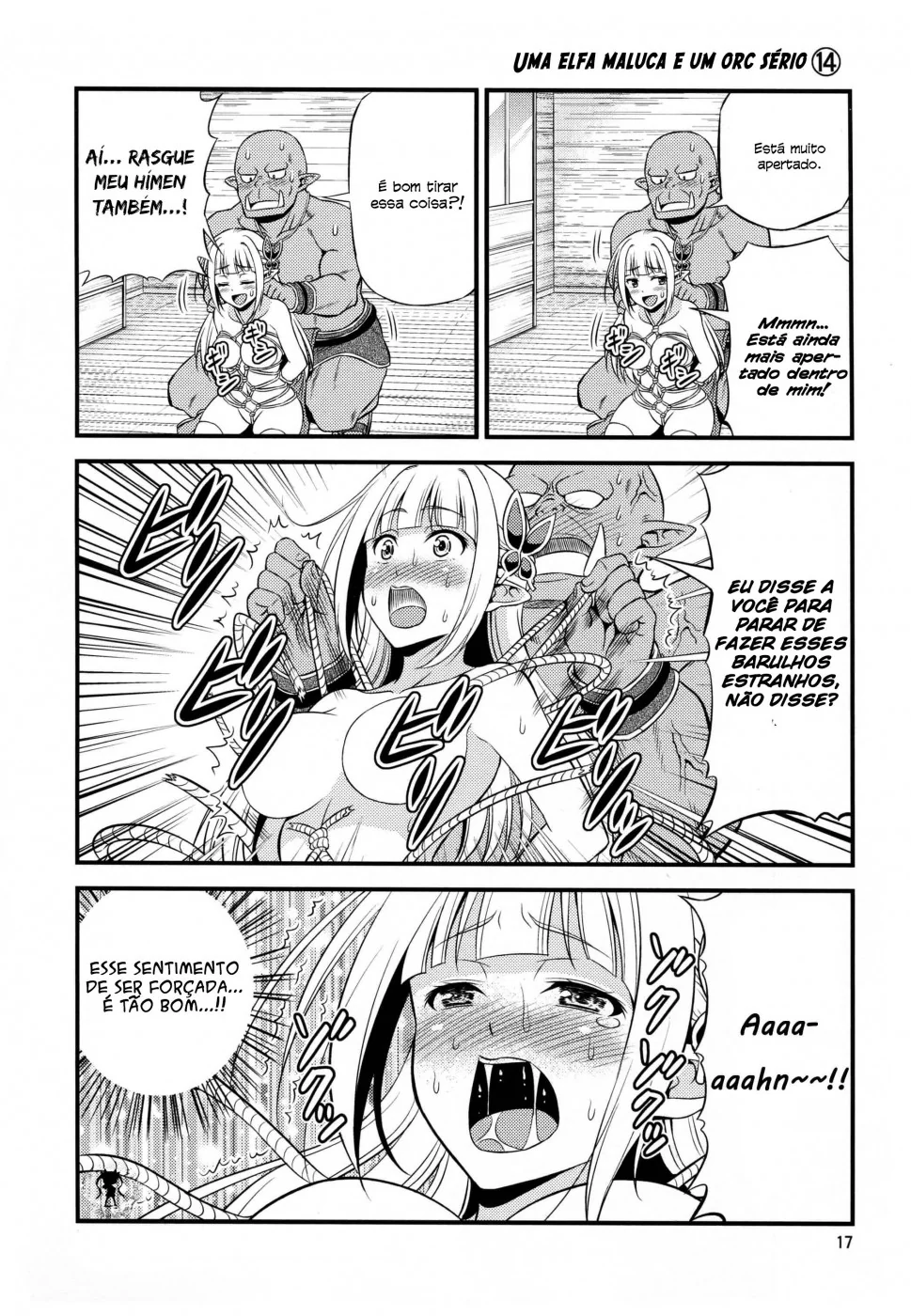 Elfa Tarada Peituda Dando a Buceta para o Orc em Hentai HQ Brasileiro