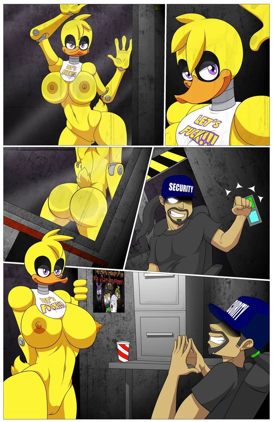 Segurança metendo em monstros peitudas sedentas por pica em hentai HQ