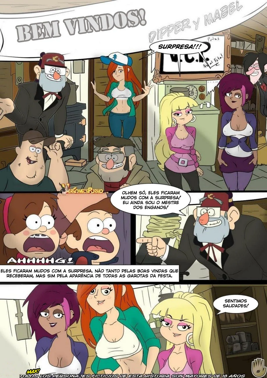Gravity Falls: Mistérios e Putarias VL.5 – Piranhas e Rolas na sacanagem em HQ Brasileiro
