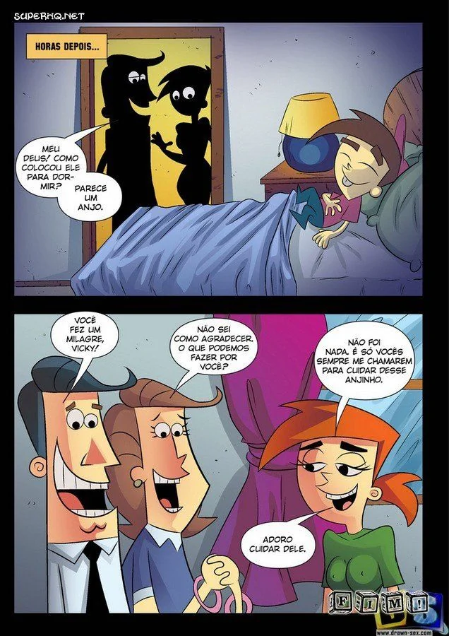 Timmy socando sua pica na buceta da babá safada em hentai HQ