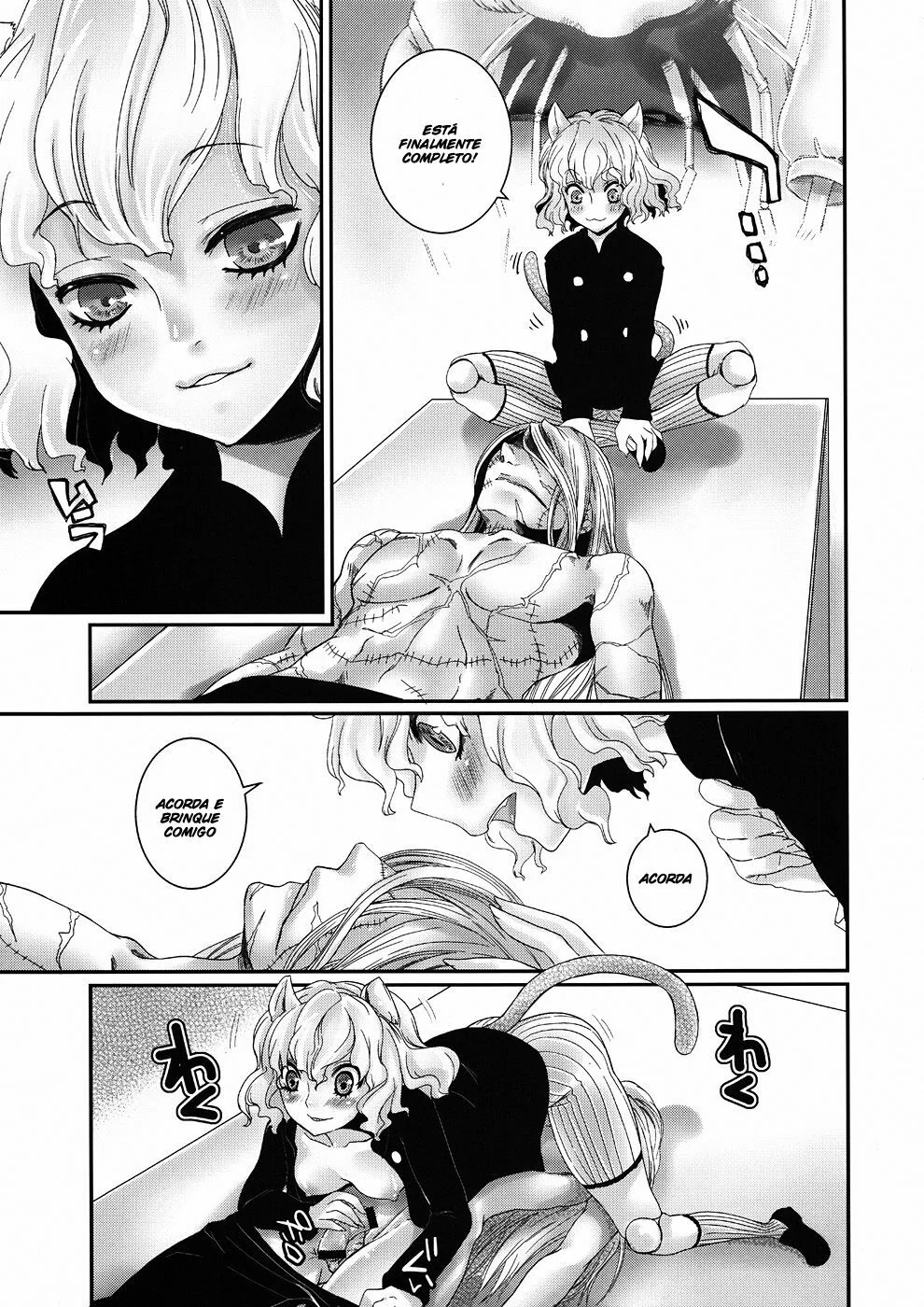 Pitou-Nyan se diverte sozinha com sua marionete em Hunter x Hunter Porno em HQ