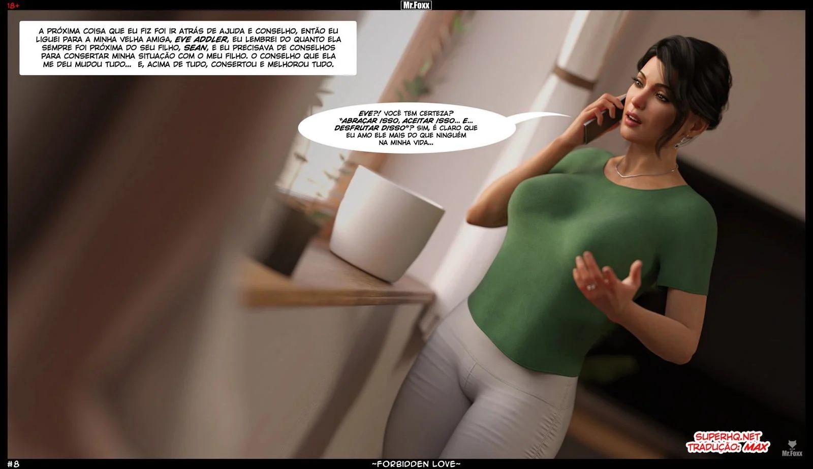 A Piranha da Elena Jones – Flagrando o Filho na Punheta em Hentai HQ Brasileiro