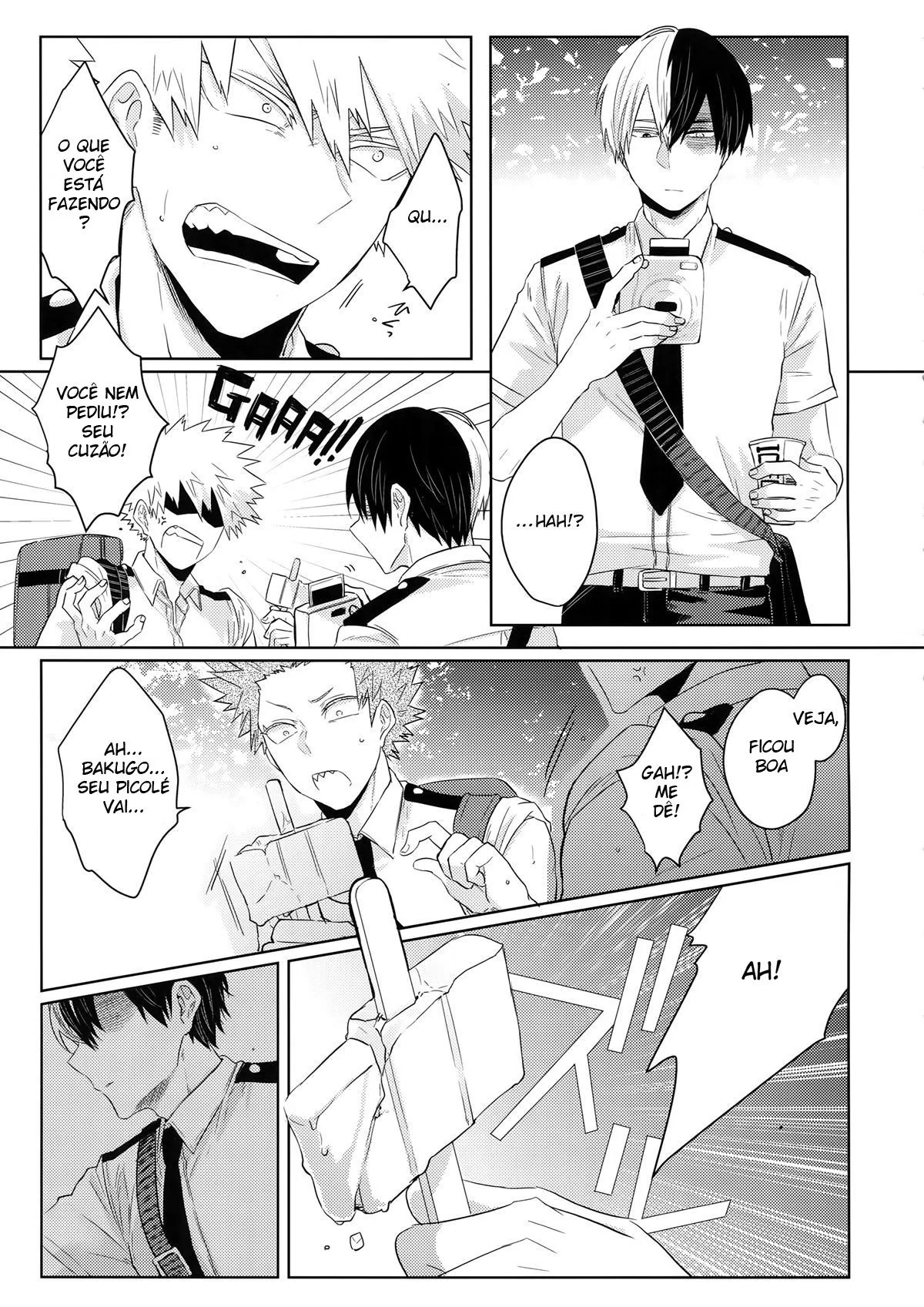 Piranha do My Hero Academia chupa a rola do amigo na HQ Brasileira de Hentai