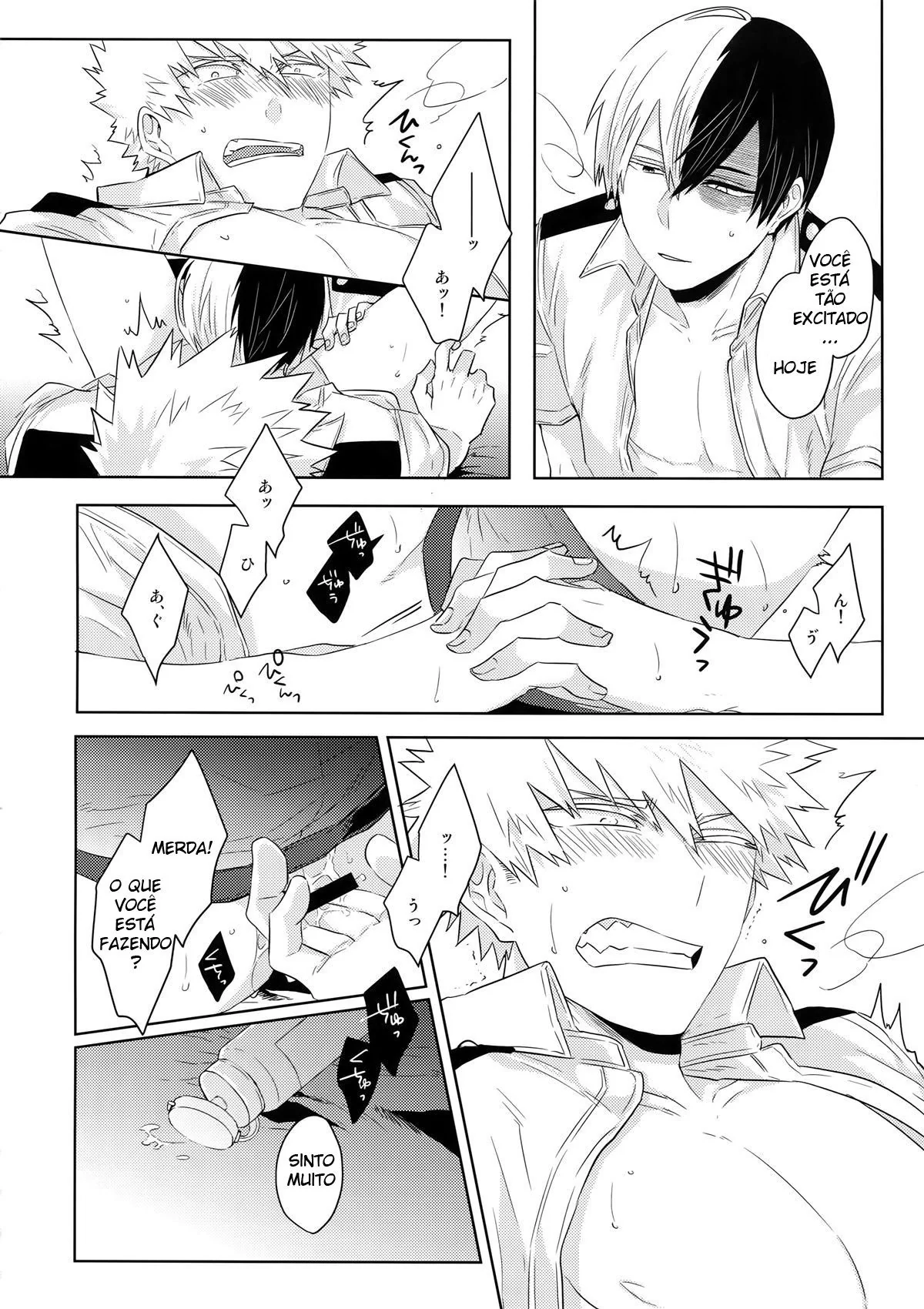 Piranha do My Hero Academia chupa a rola do amigo na HQ Brasileira de Hentai