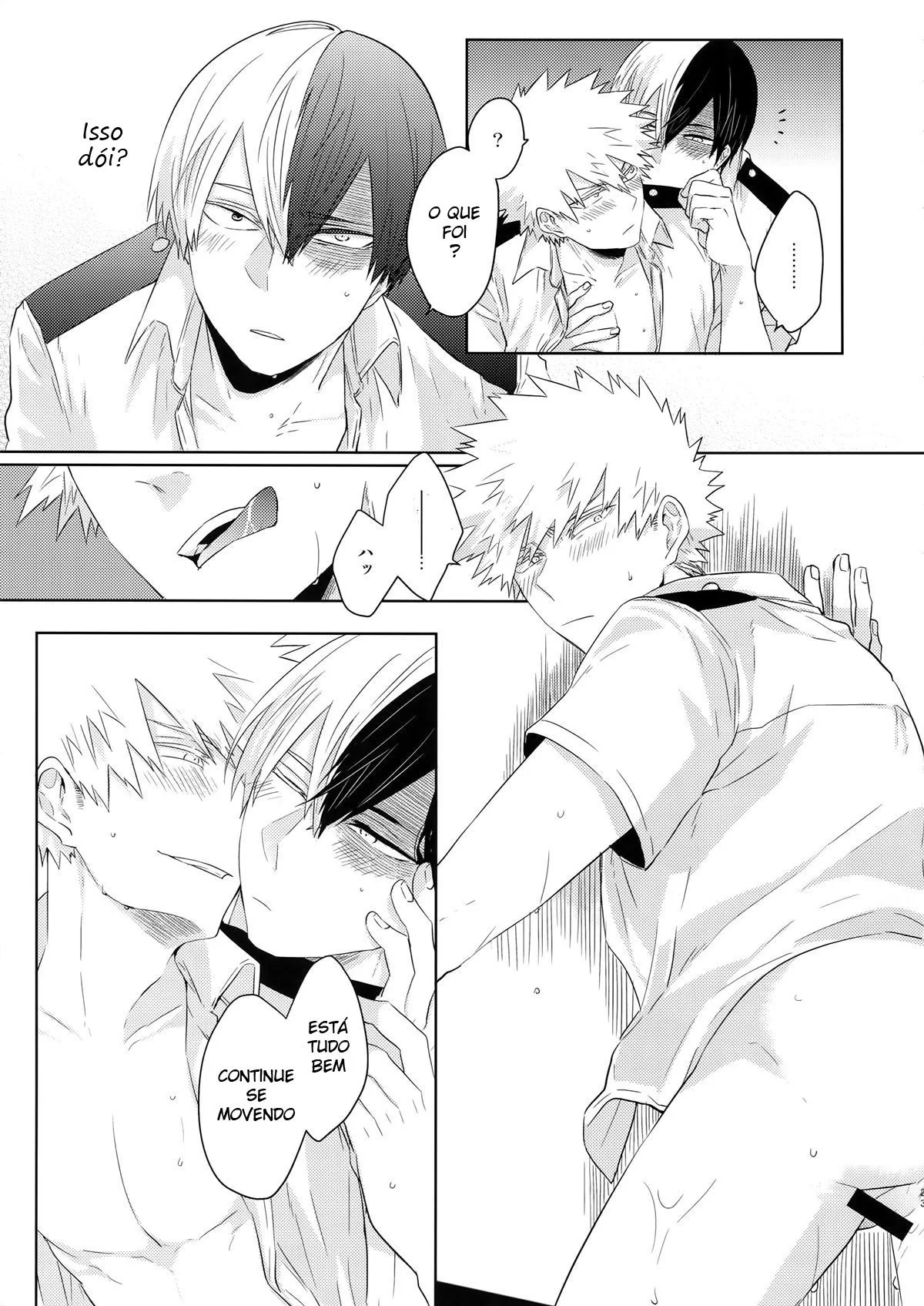 Piranha do My Hero Academia chupa a rola do amigo na HQ Brasileira de Hentai