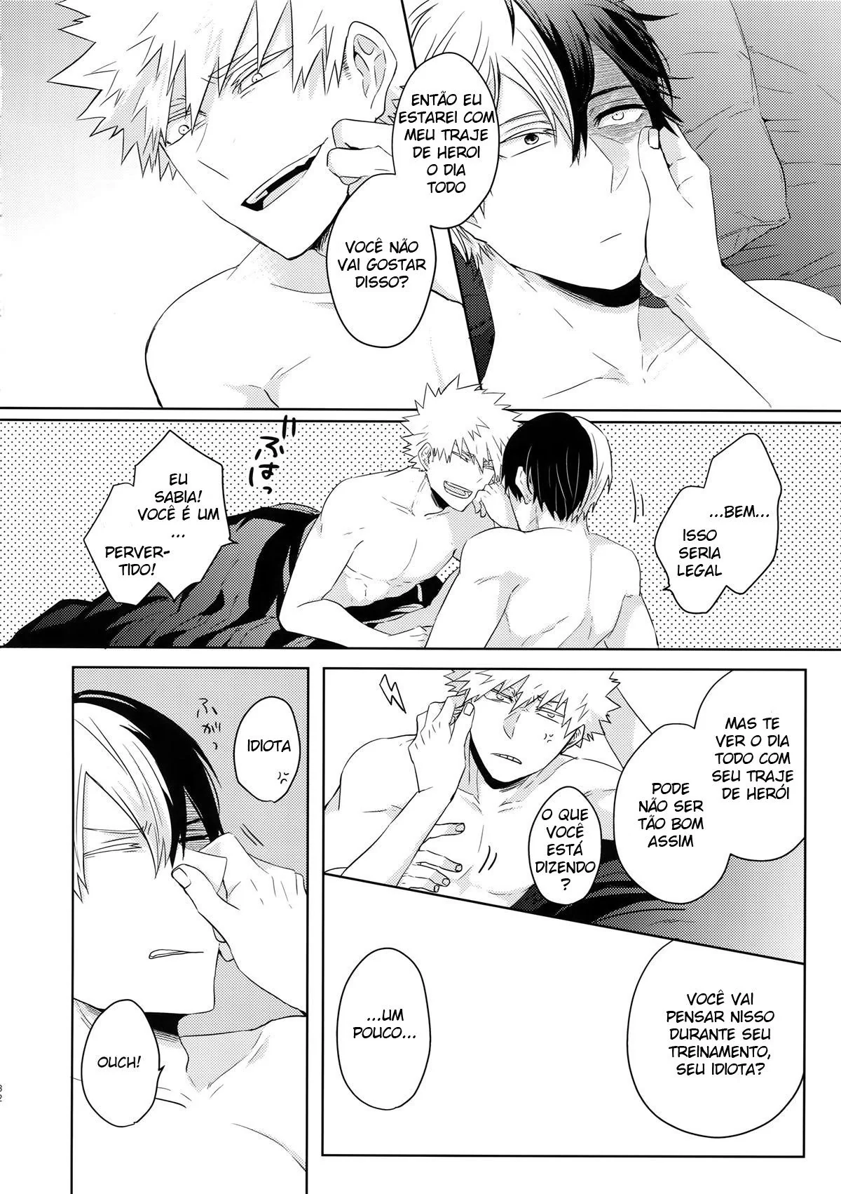 Piranha do My Hero Academia chupa a rola do amigo na HQ Brasileira de Hentai