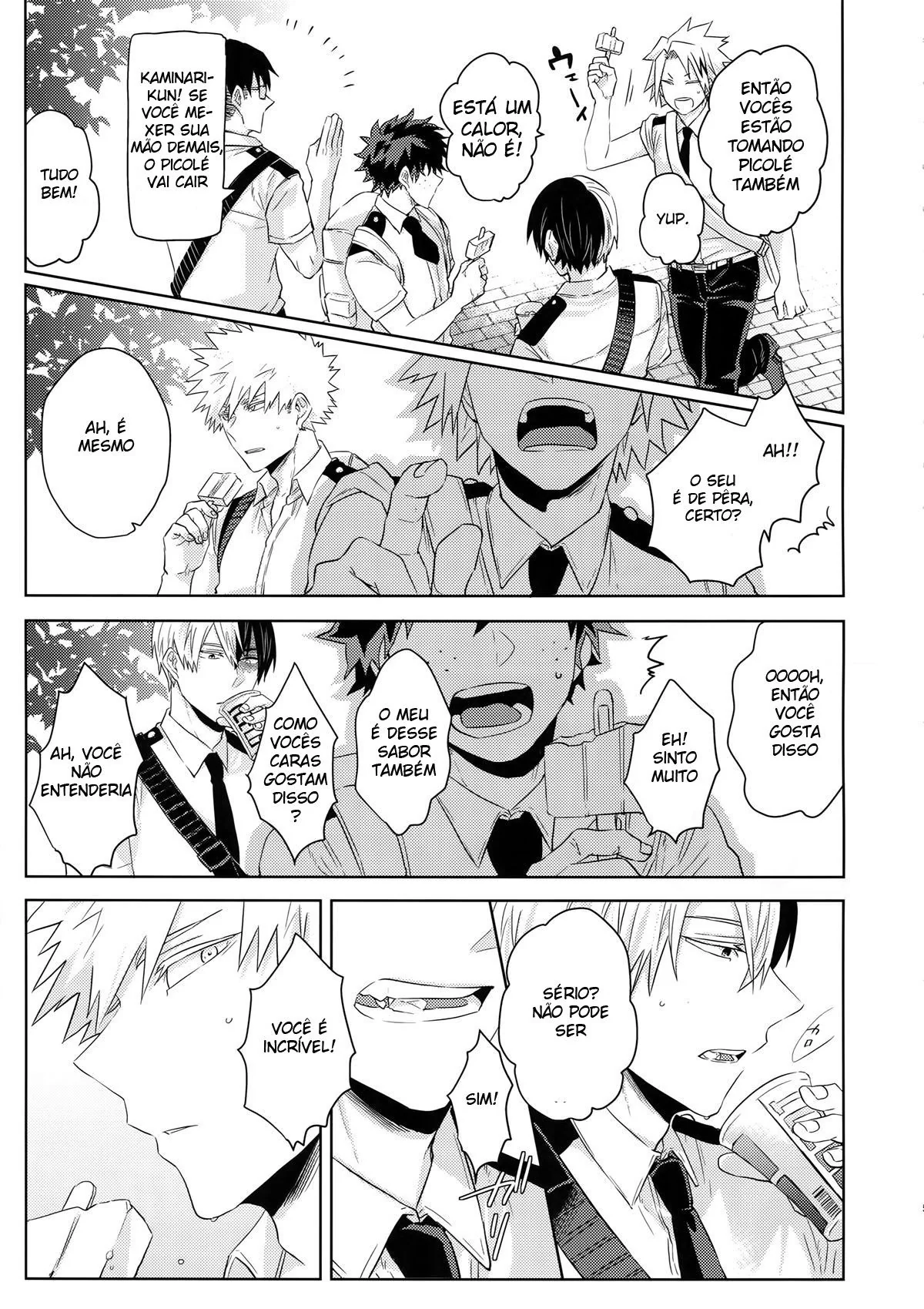 Piranha do My Hero Academia chupa a rola do amigo na HQ Brasileira de Hentai