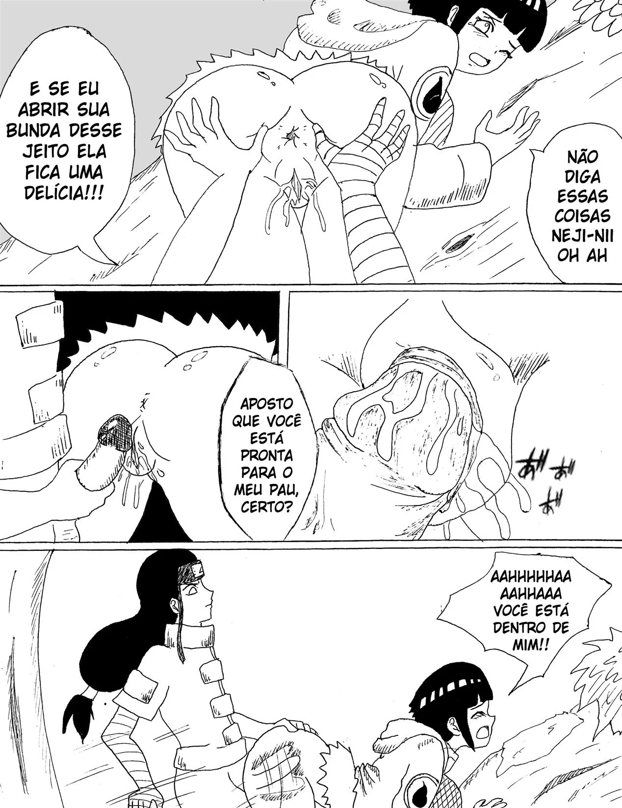 Naruto: Encontro Secreto dos Hyugas Parte.1 – Hinata e Neji em uma relação proibida e cheia de desejo em hentai HQ