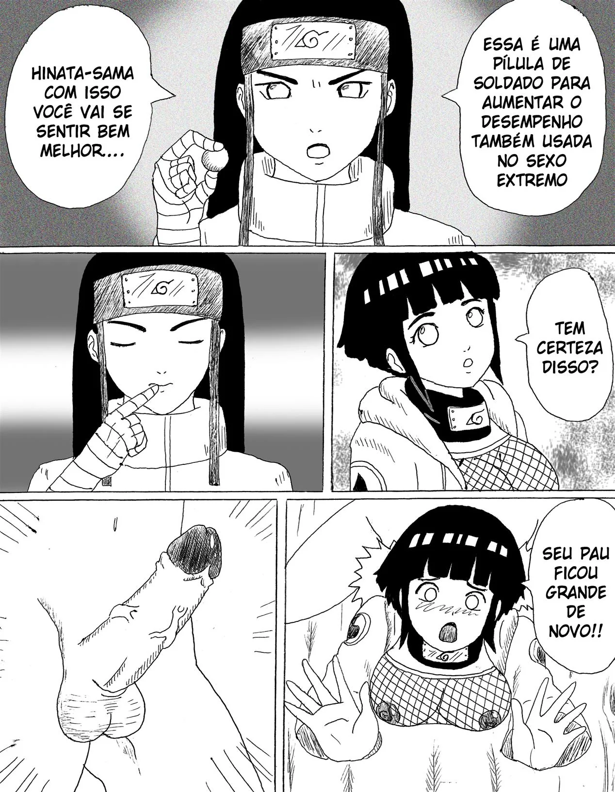 Naruto: Encontro Secreto dos Hyugas Parte.1 – Hinata e Neji em uma relação proibida e cheia de desejo em hentai HQ