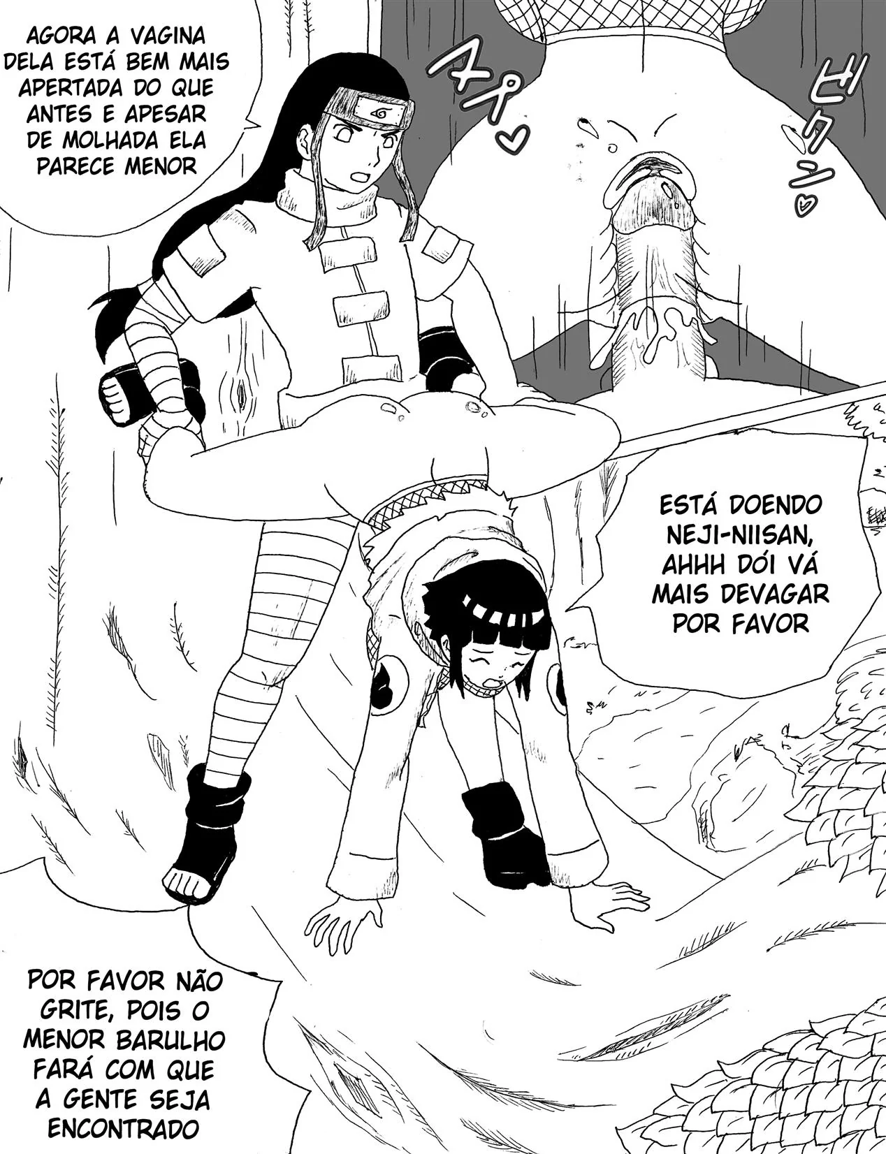 Naruto: Encontro Secreto dos Hyugas Parte.1 – Hinata e Neji em uma relação proibida e cheia de desejo em hentai HQ