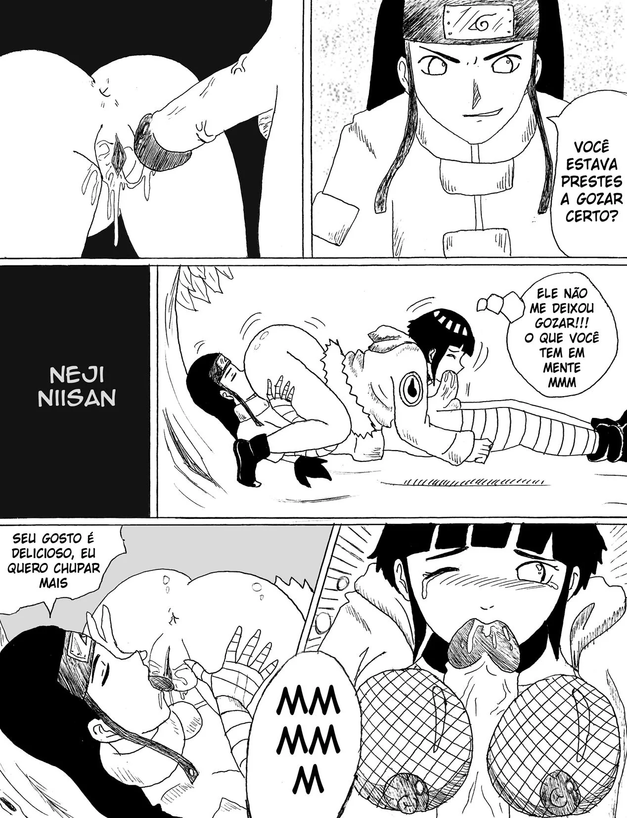 Naruto: Encontro Secreto dos Hyugas Parte.1 – Hinata e Neji em uma relação proibida e cheia de desejo em hentai HQ