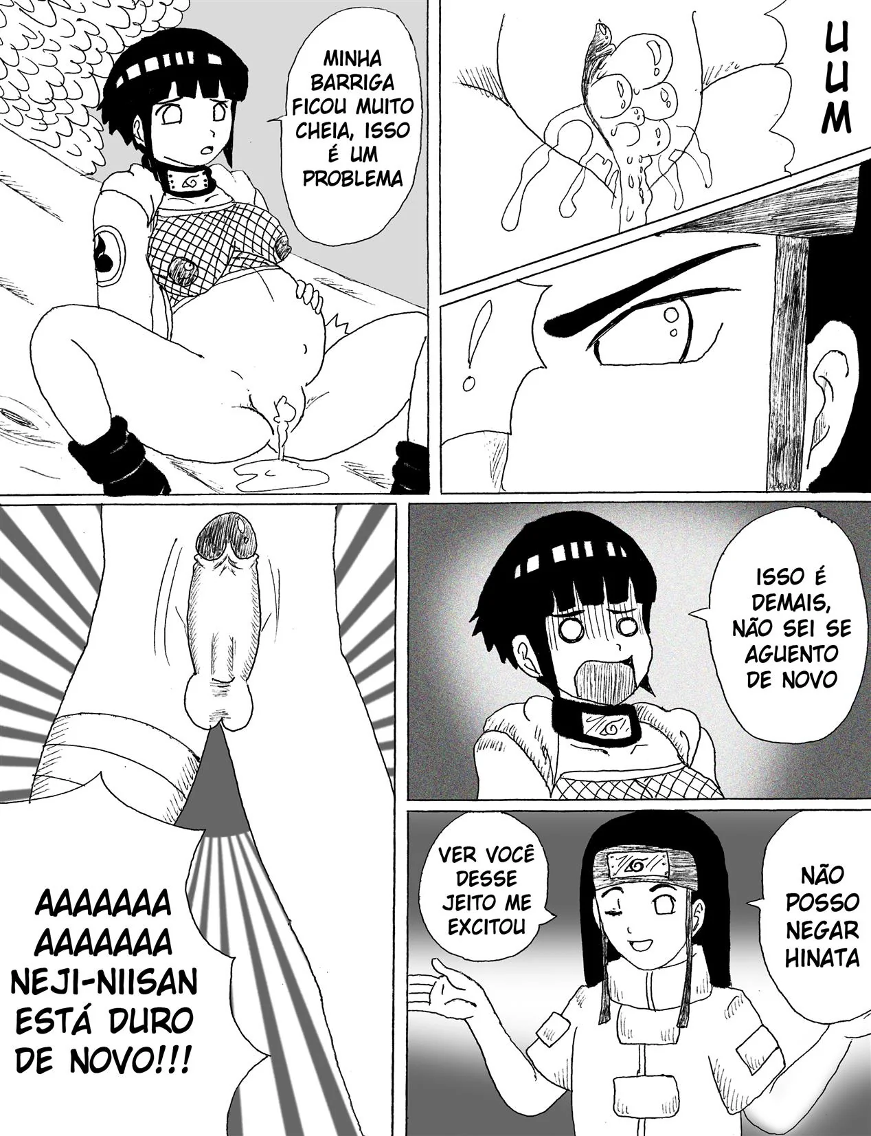 Naruto: Encontro Secreto dos Hyugas Parte.1 – Hinata e Neji em uma relação proibida e cheia de desejo em hentai HQ