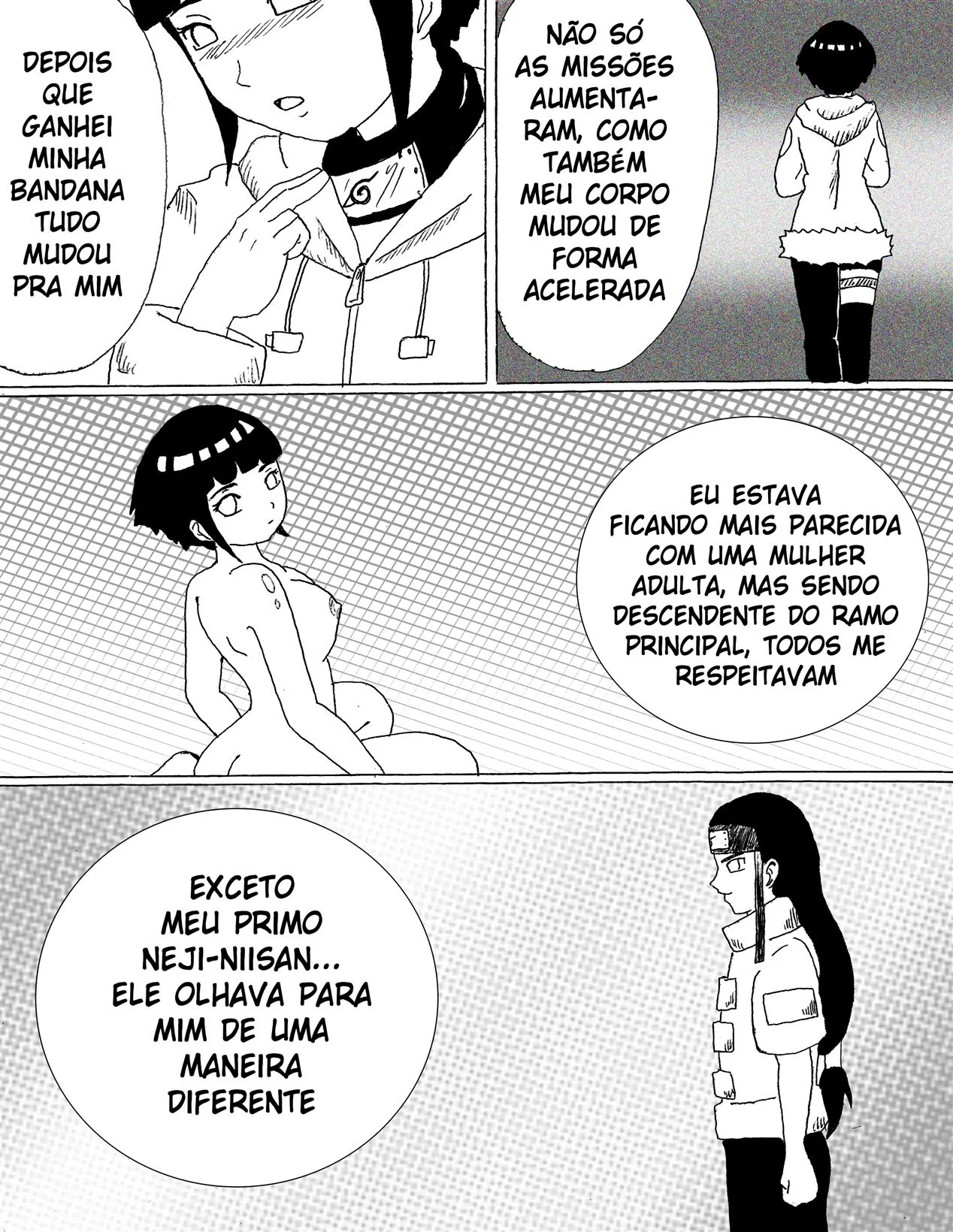 Naruto: Encontro Secreto dos Hyugas Parte.1 – Hinata e Neji em uma relação proibida e cheia de desejo em hentai HQ