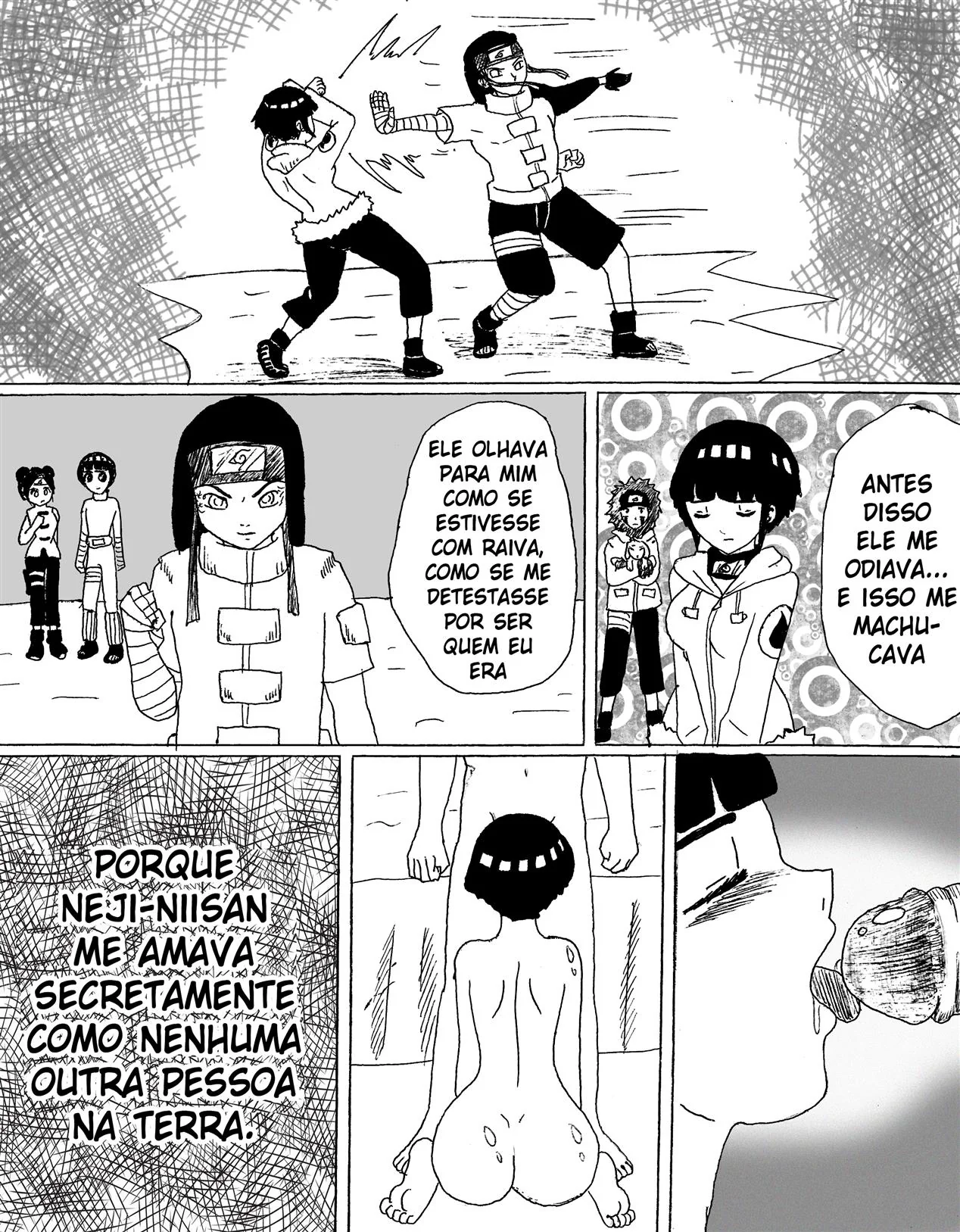 Naruto: Encontro Secreto dos Hyugas Parte.1 – Hinata e Neji em uma relação proibida e cheia de desejo em hentai HQ