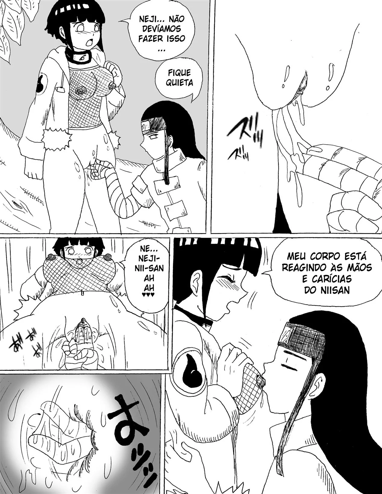 Naruto: Encontro Secreto dos Hyugas Parte.1 – Hinata e Neji em uma relação proibida e cheia de desejo em hentai HQ