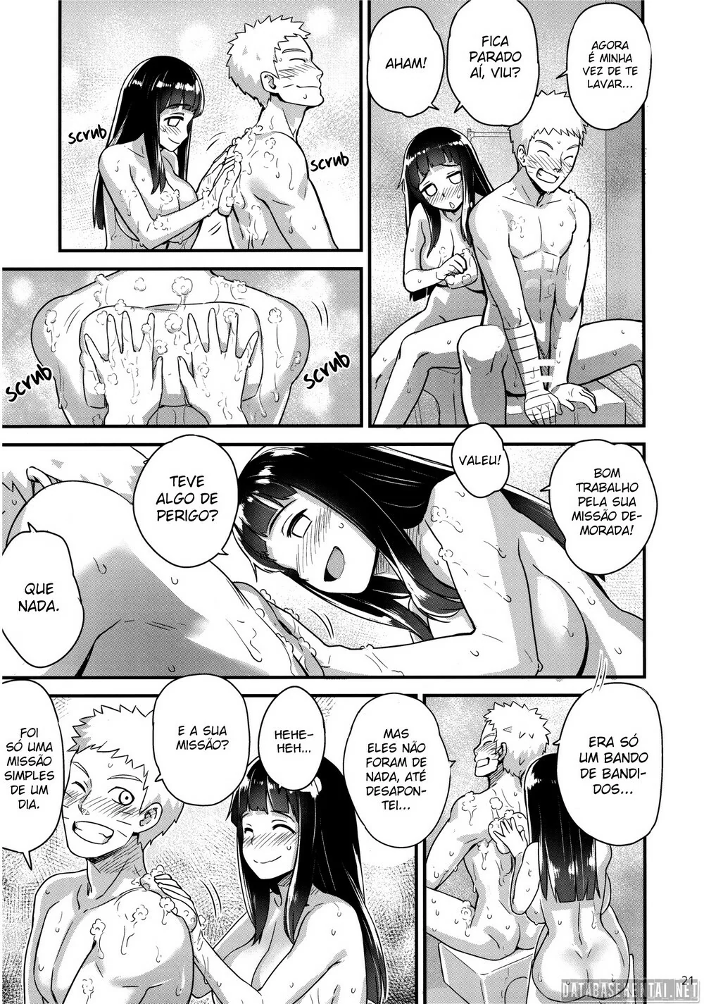 Naruto: Fodendo a Piranha da Hinata na Hidromassagem Quente em HQ Brasileiro