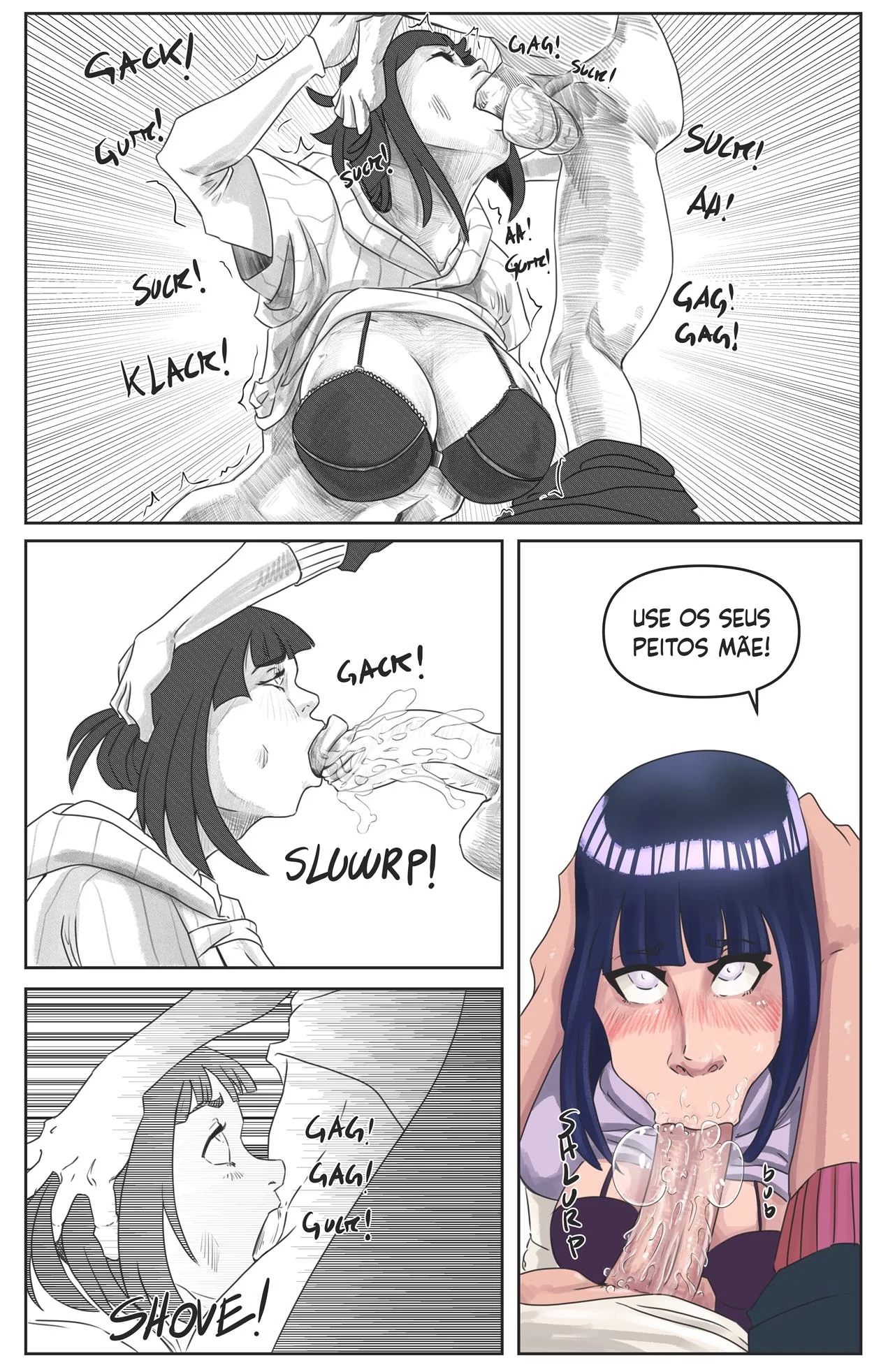 Boruto Flagra Mamãe Hinata na Siririca e Fode a Buceta Dela – Hentai Incesto em HQ Brasileiro