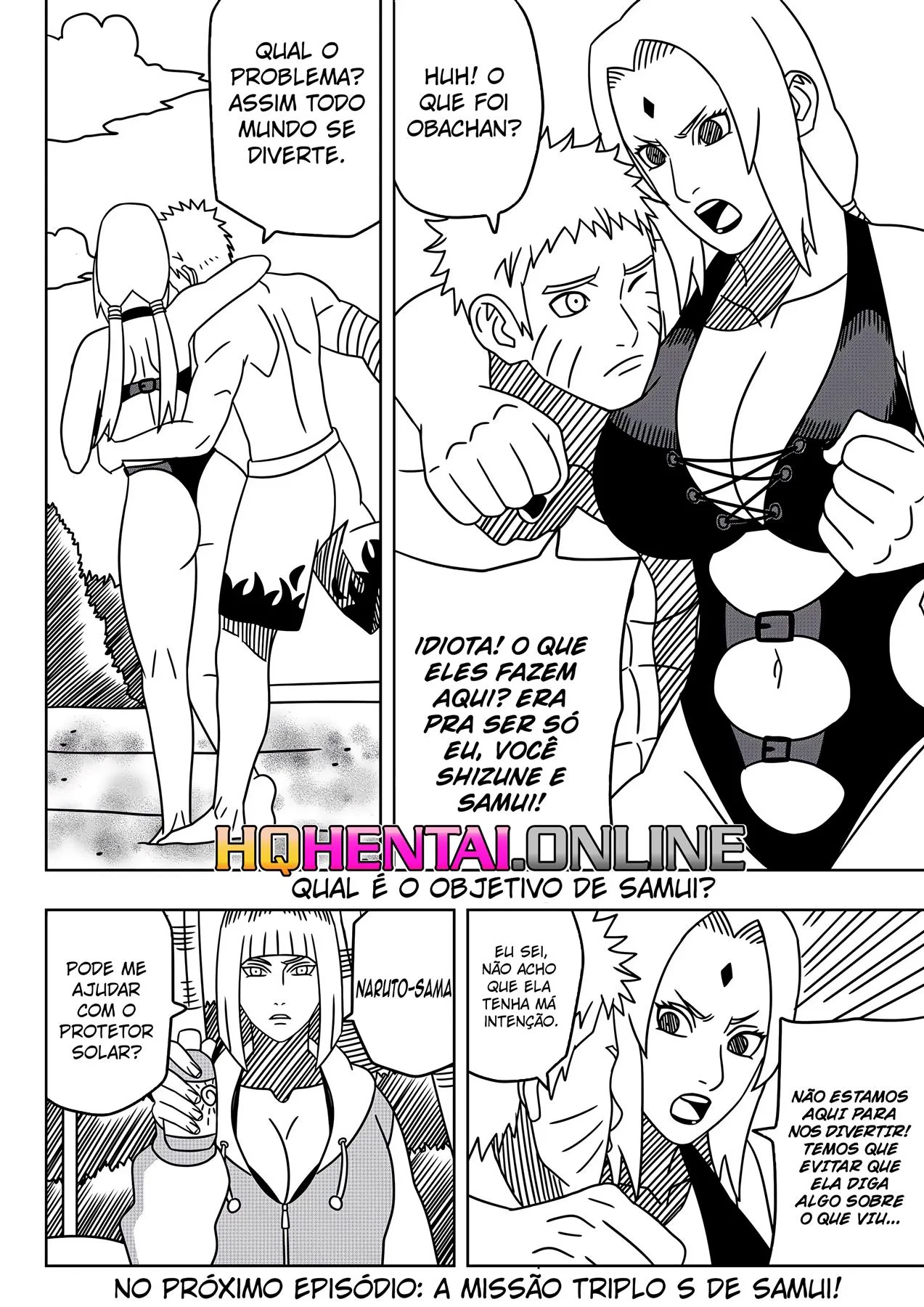 Tsunade Piranha Perdendo na Rola do Naruto em HQ Brasileiro