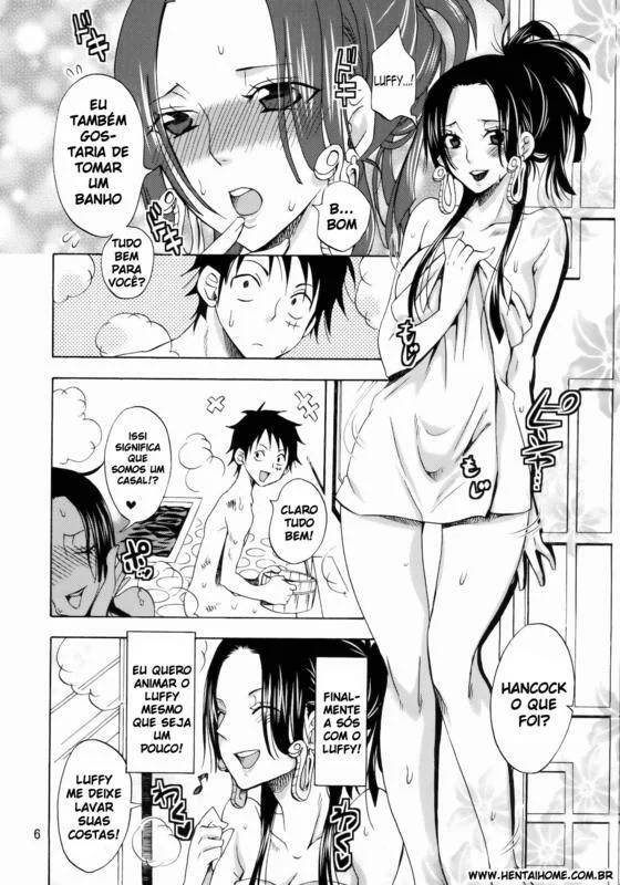 Luffy fode a buceta piranha de Boa Hancock em Hentai de One Piece